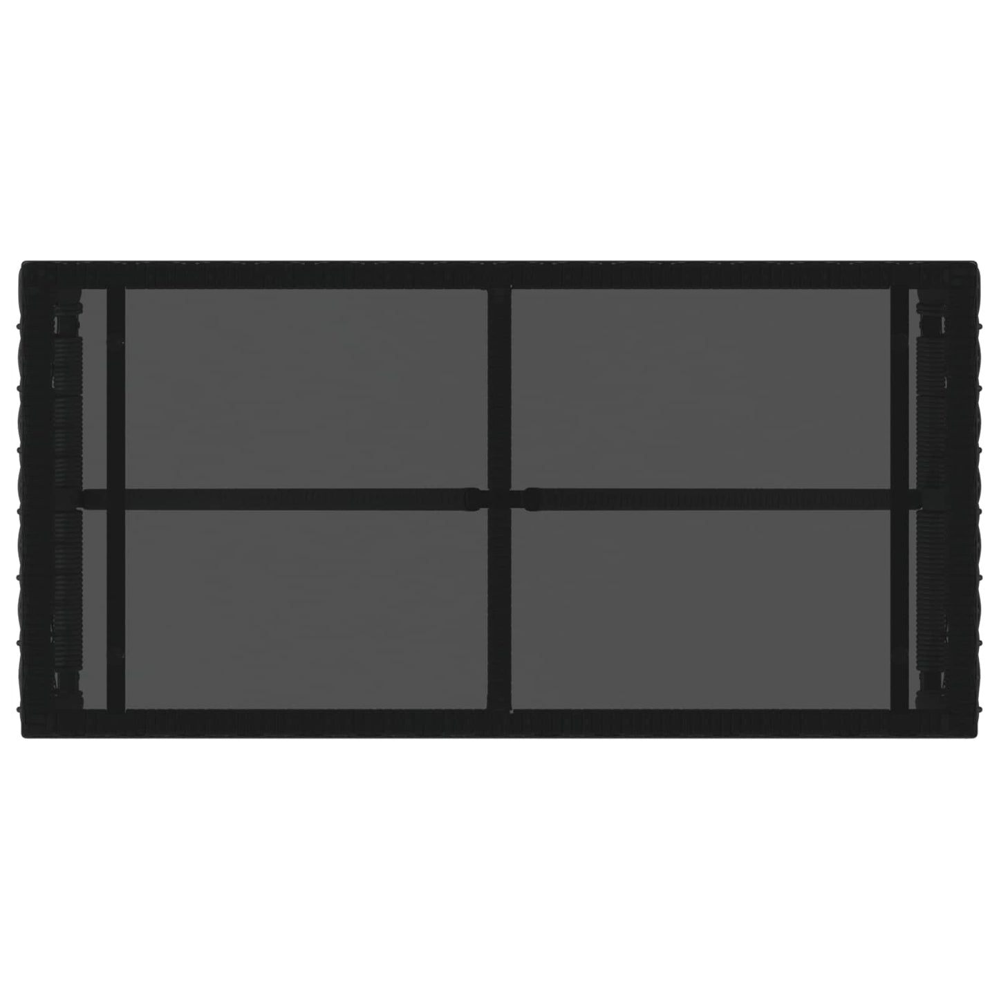 Udendørs Bord Sort 80 x 40 x 40 cm PE Rattan og Glas