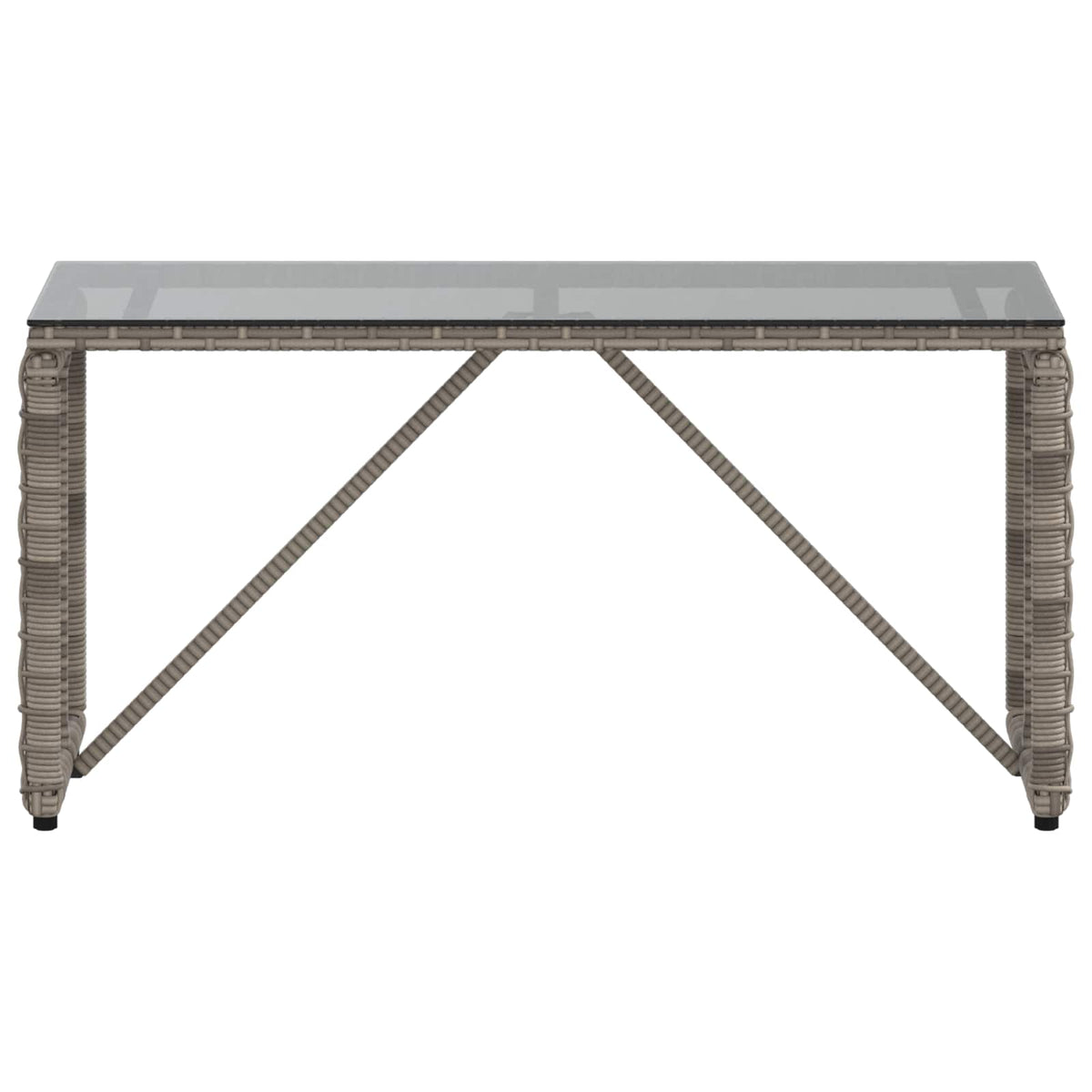 Udendørs Bord Grå og sort 80 x 40 x 40 cm PE Rattan og Glas