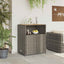 Kabinet med hylde Grå 70 x 50 x 87 cm Polyester og Roly Rattan
