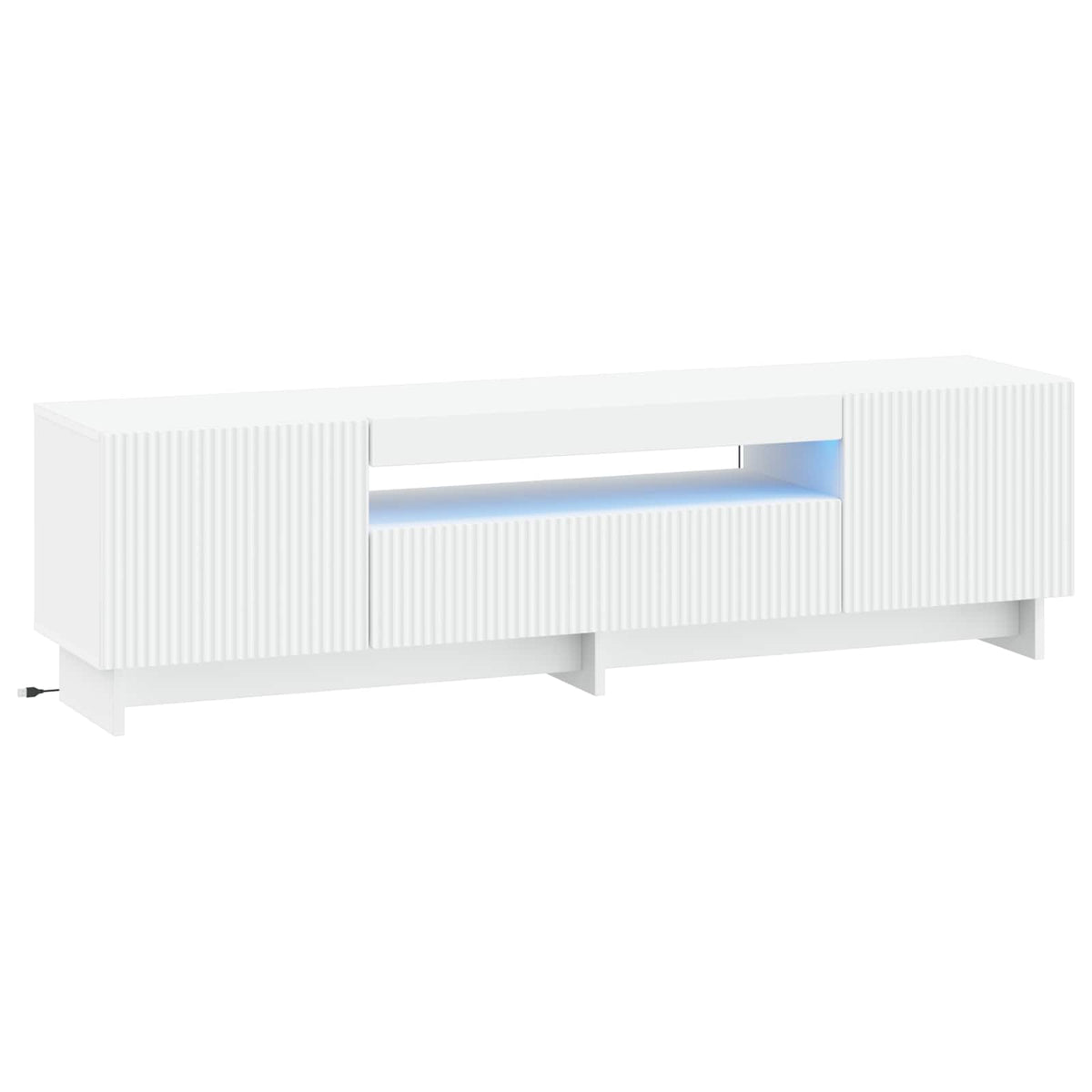 LED TV-skab Hvid Konstrueret træ