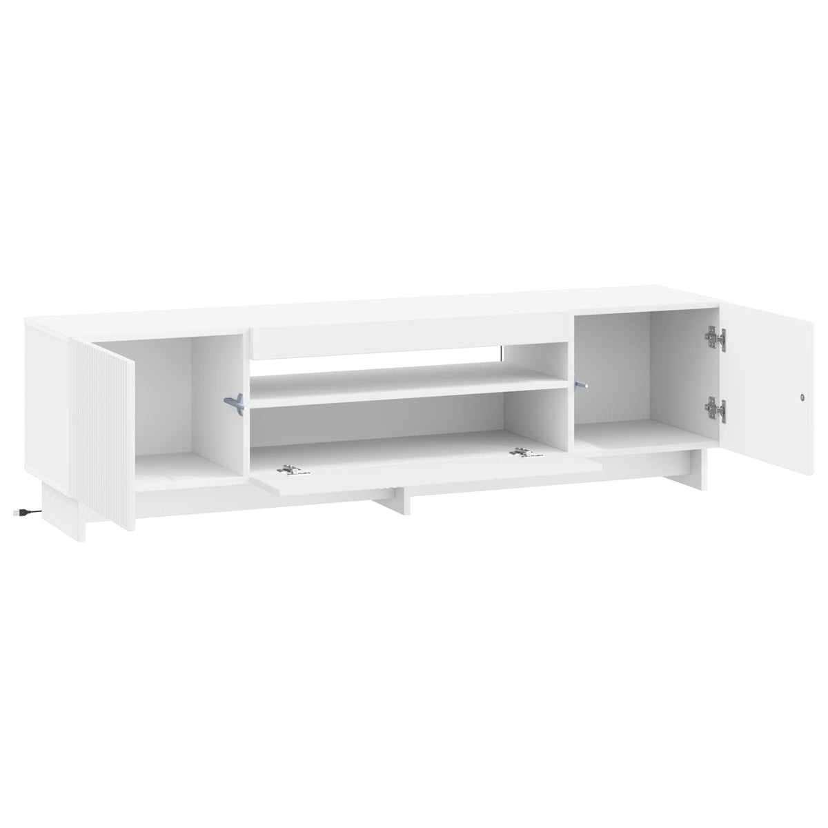 LED TV-skab Hvid Konstrueret træ