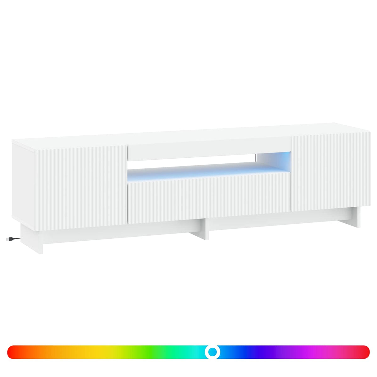 LED TV-skab Hvid Konstrueret træ