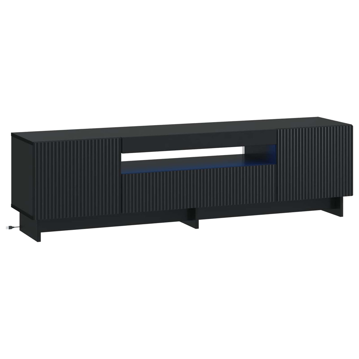LED TV-skab Sort Konstrueret træ