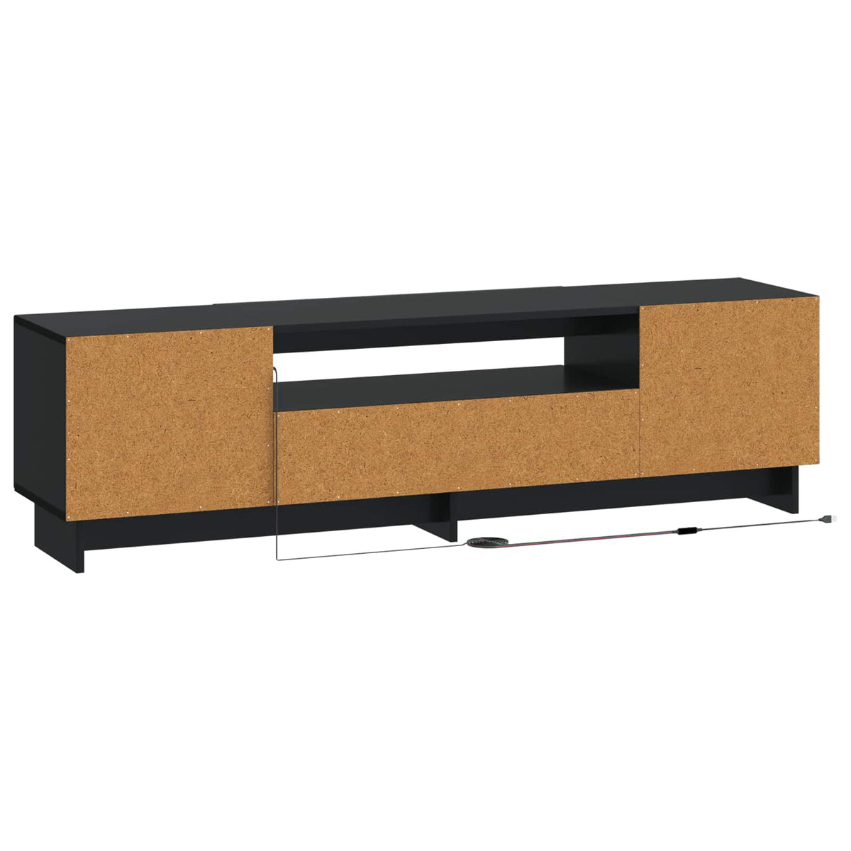 LED TV-skab Sort Konstrueret træ