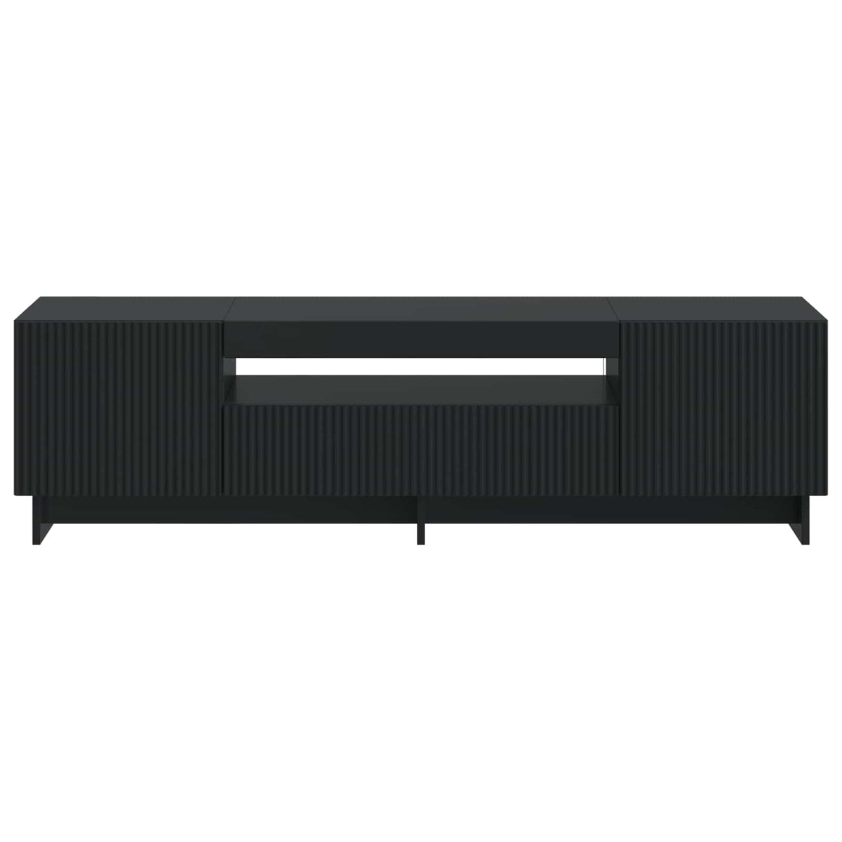 LED TV-skab Sort Konstrueret træ