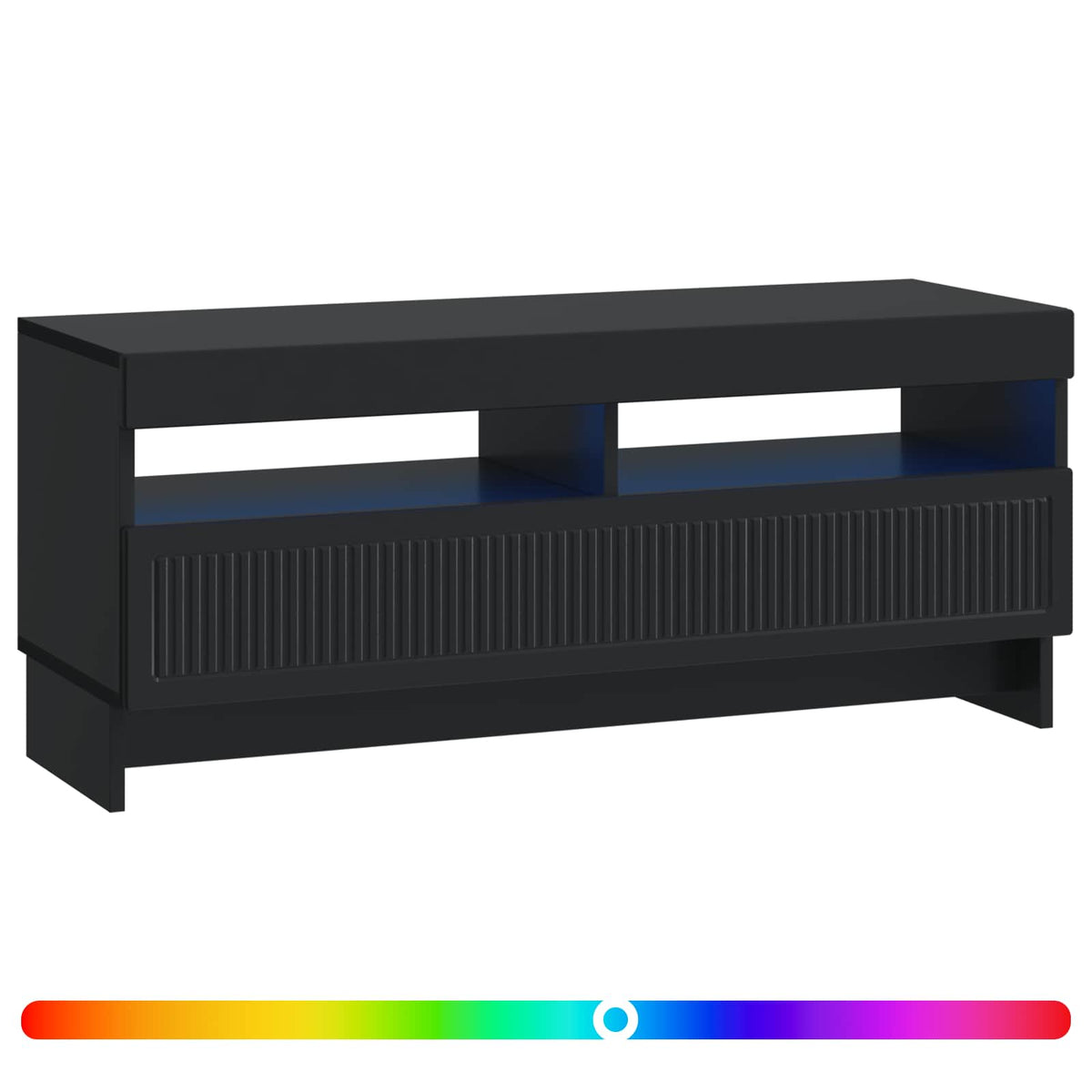 LED TV-skab Sort Konstrueret træ