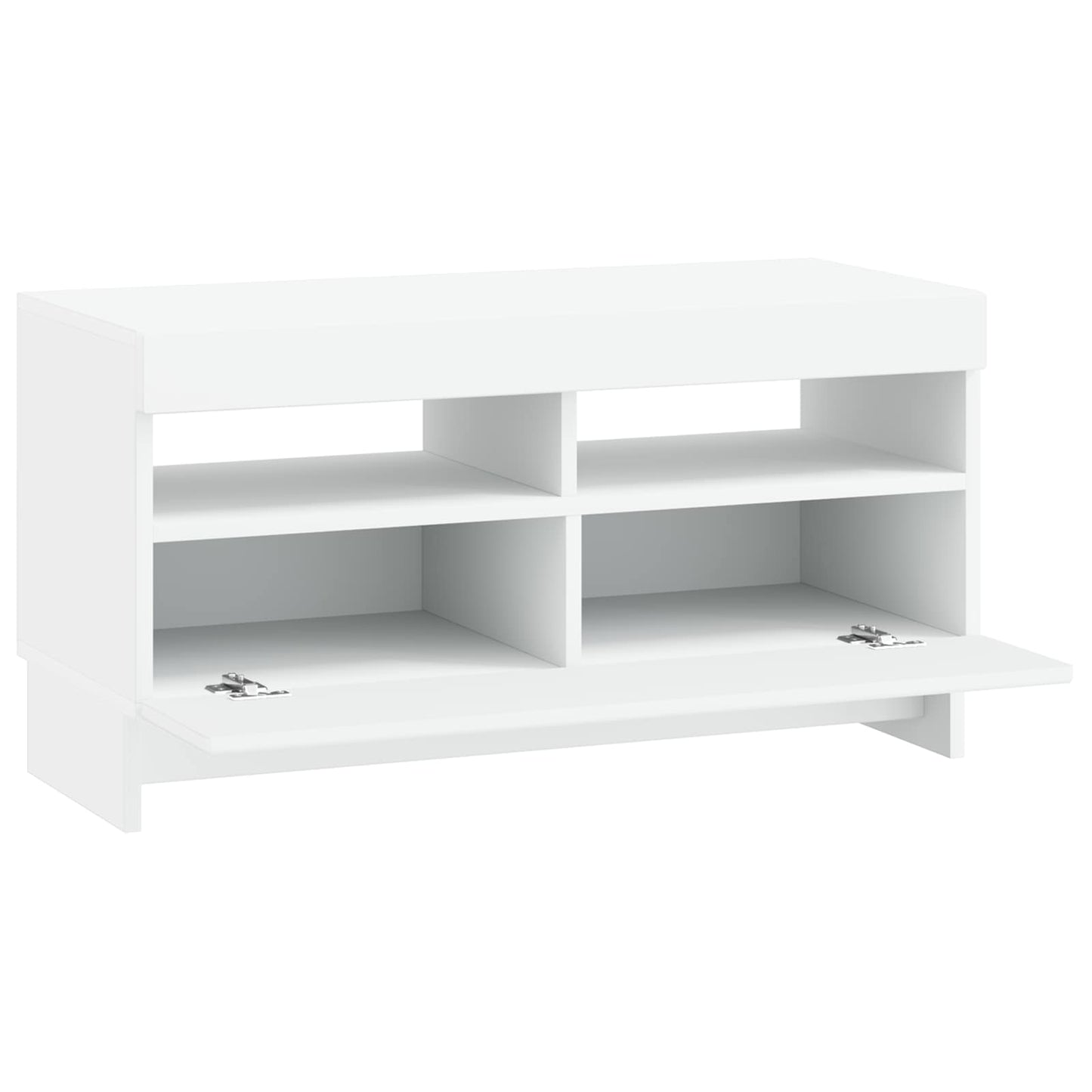 LED TV-skab Hvid Konstrueret træ