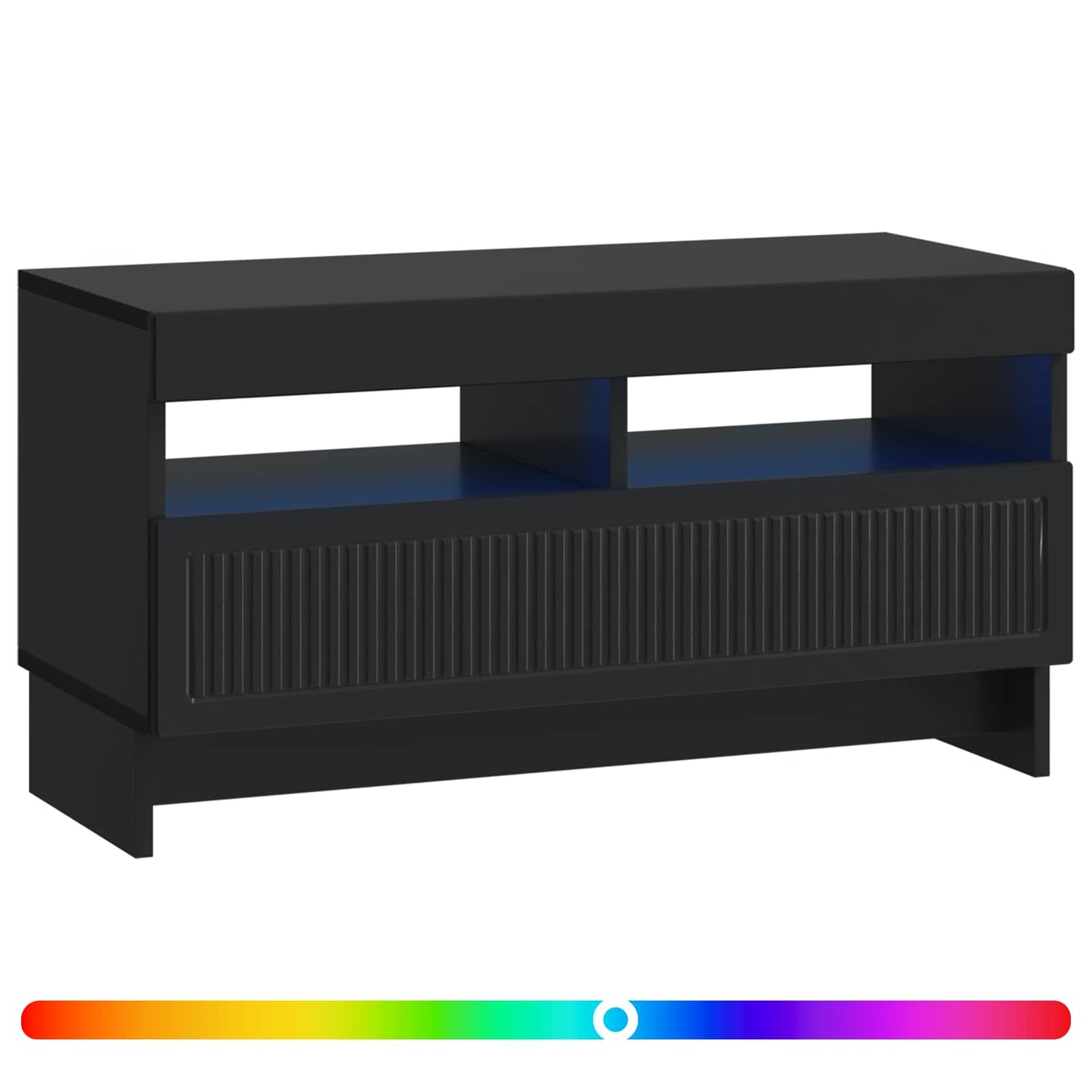LED TV-skab Sort Konstrueret træ