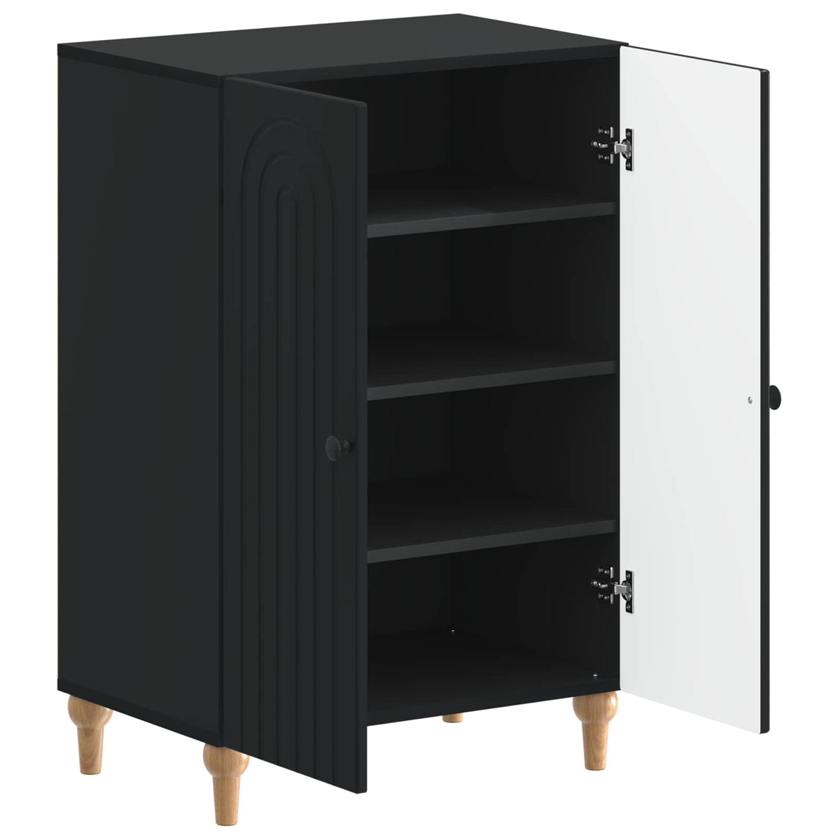 Sko skab ALKMAAR 59,5 x 39,5 x 90 cm Konstrueret træ Sort