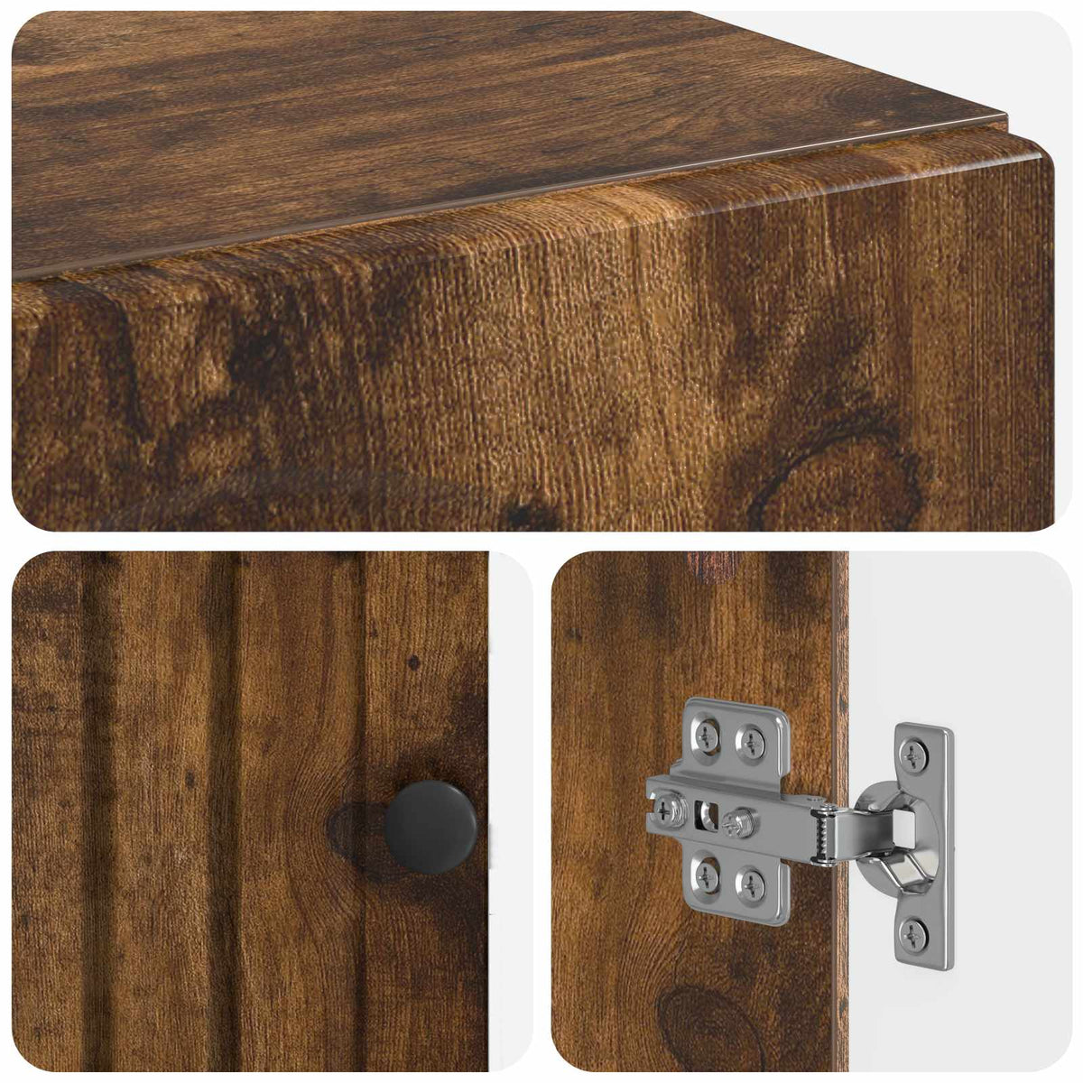 Sko skab ALKMAAR 59,5 x 39,5 x 90 cm Konstrueret træ Røget eg