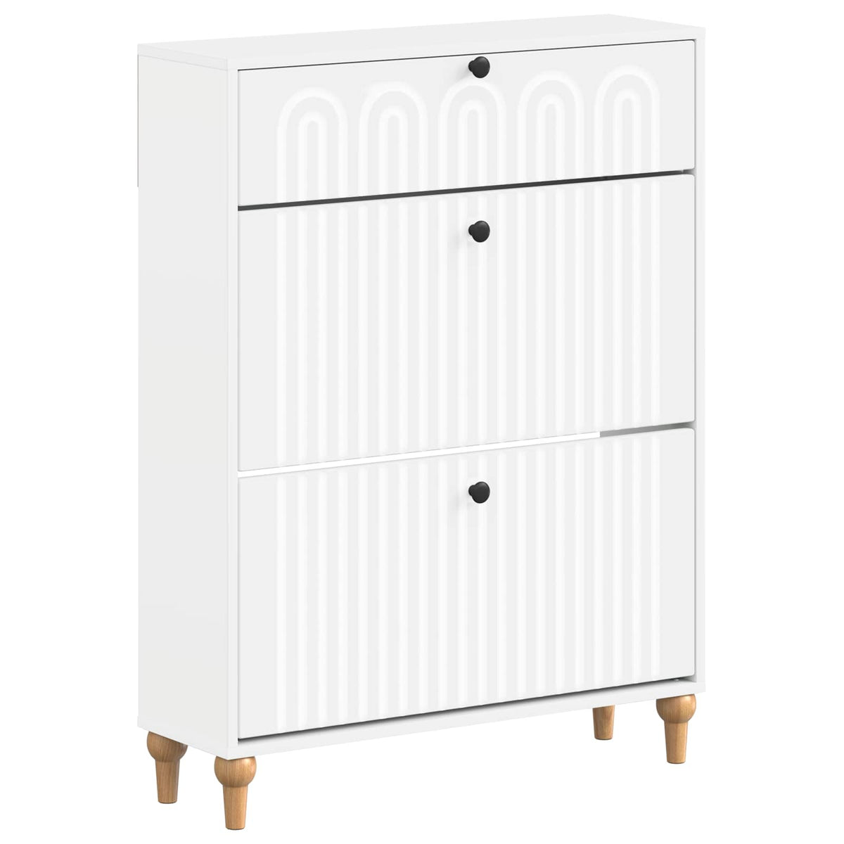 Sko skab ALKMAAR 78 x 24 x 103 cm Konstrueret træ Hvid
