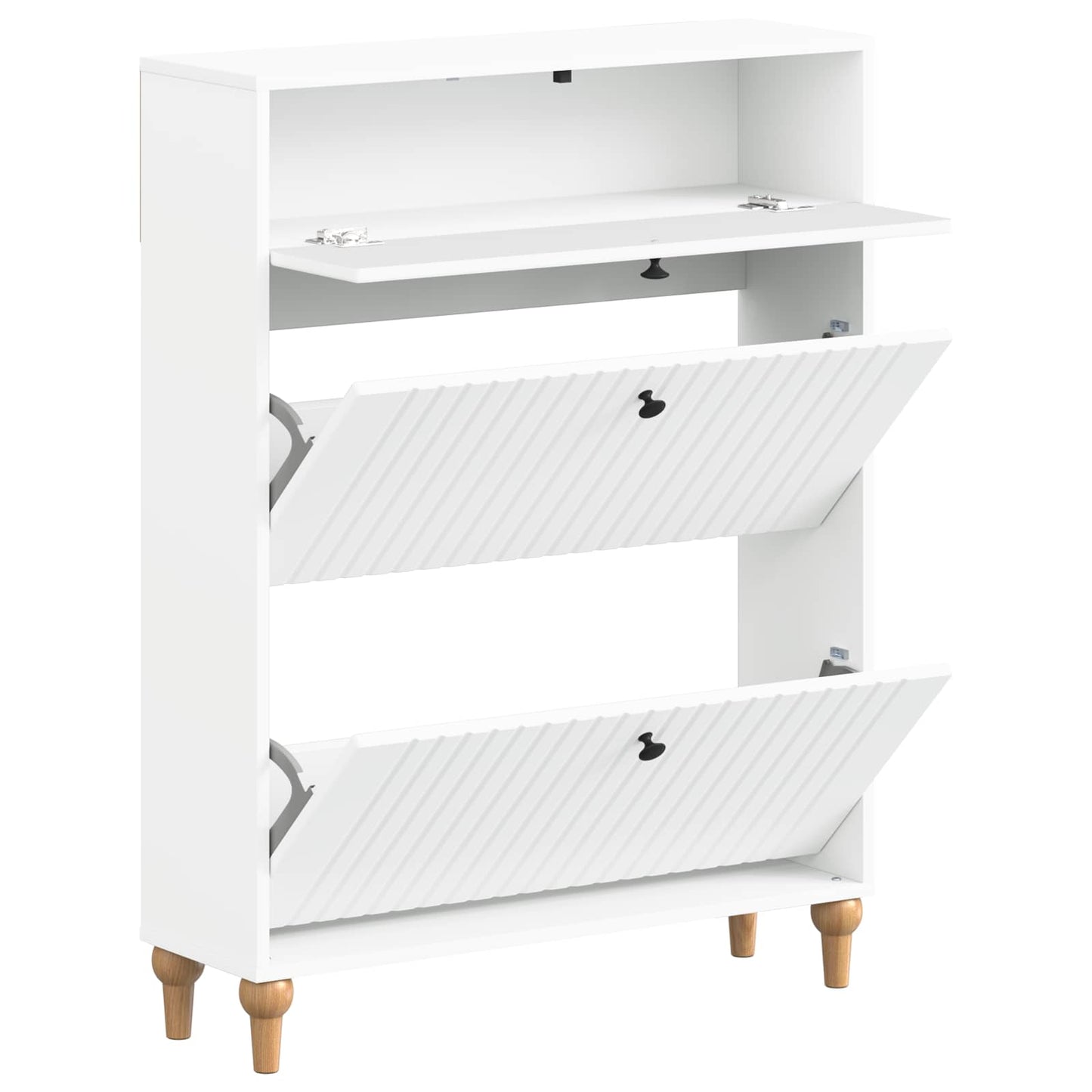 Sko skab ALKMAAR 78 x 24 x 103 cm Konstrueret træ Hvid