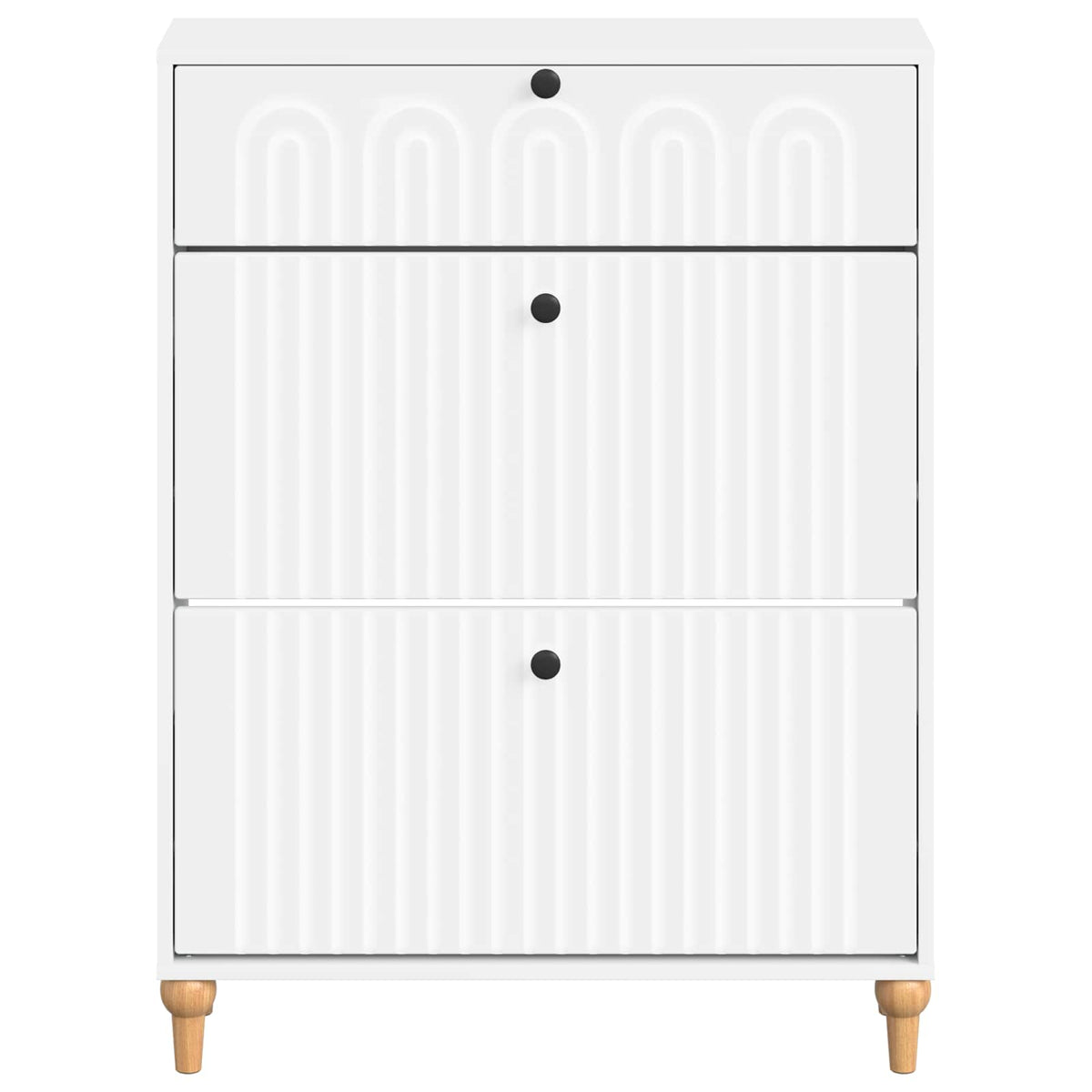 Sko skab ALKMAAR 78 x 24 x 103 cm Konstrueret træ Hvid