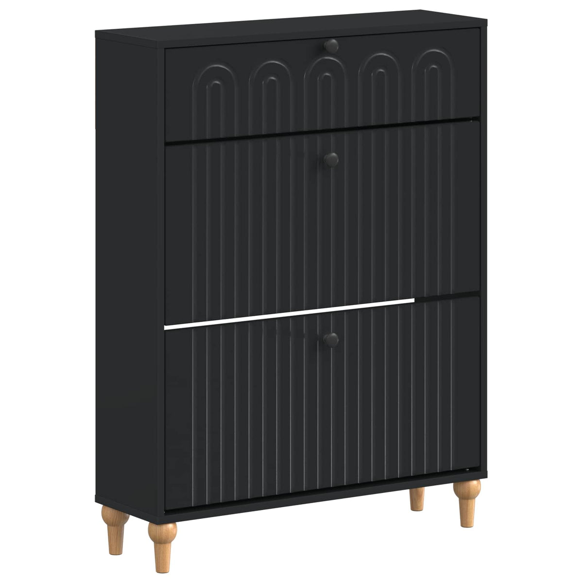 Sko skab ALKMAAR 78 x 24 x 103 cm Konstrueret træ Sort