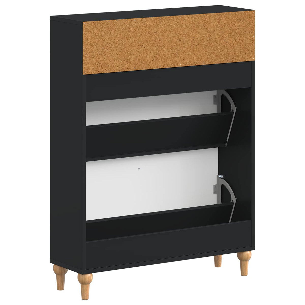 Sko skab ALKMAAR 78 x 24 x 103 cm Konstrueret træ Sort