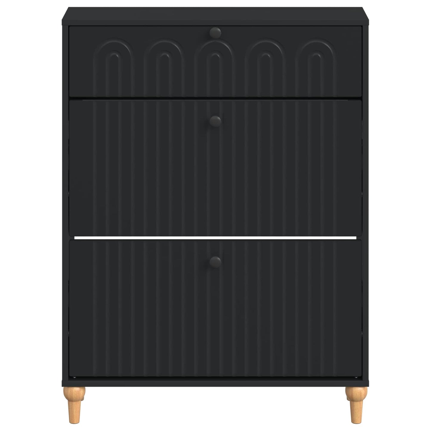 Sko skab ALKMAAR 78 x 24 x 103 cm Konstrueret træ Sort