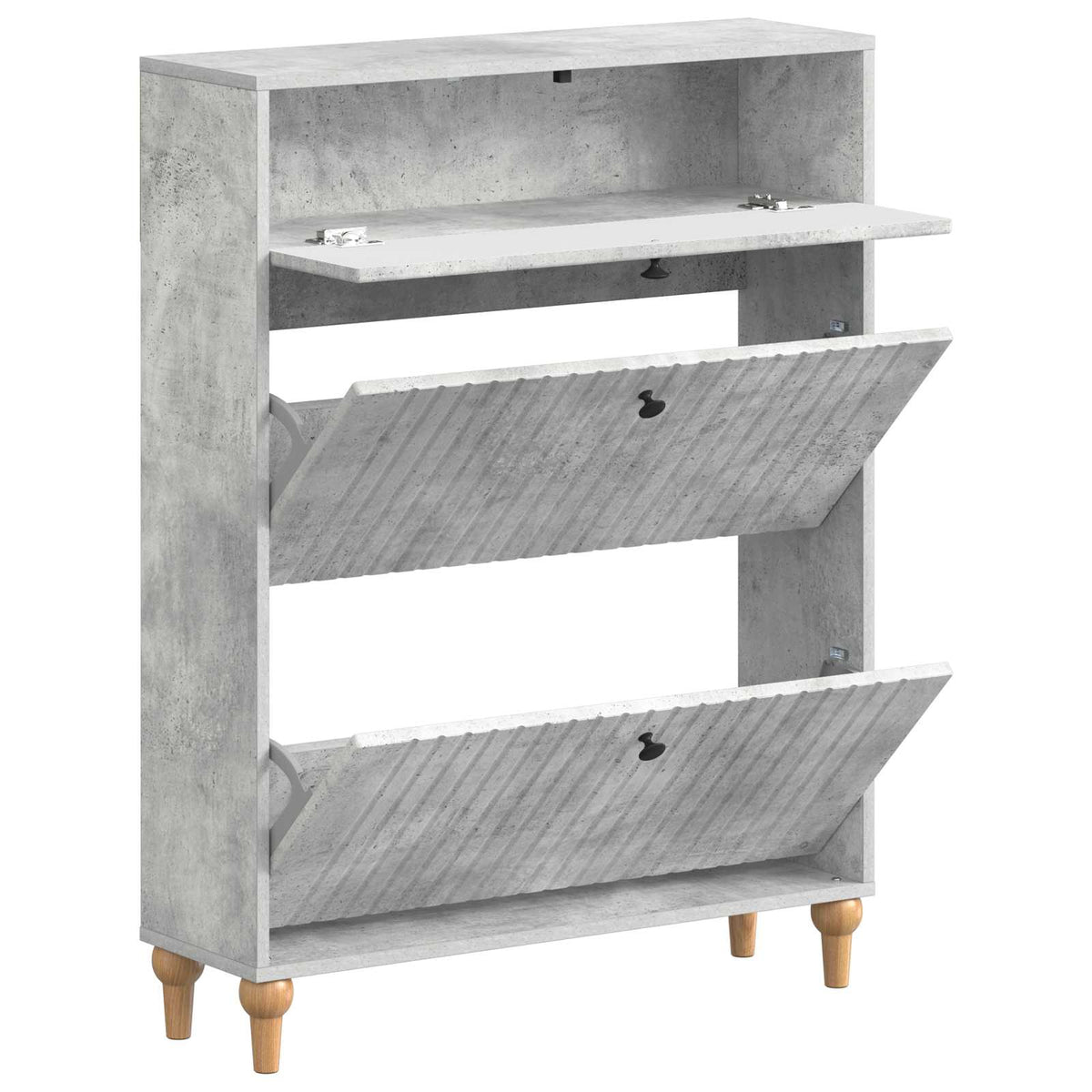 Sko skab ALKMAAR 78 x 24 x 103 cm Konstrueret træ Betongrå