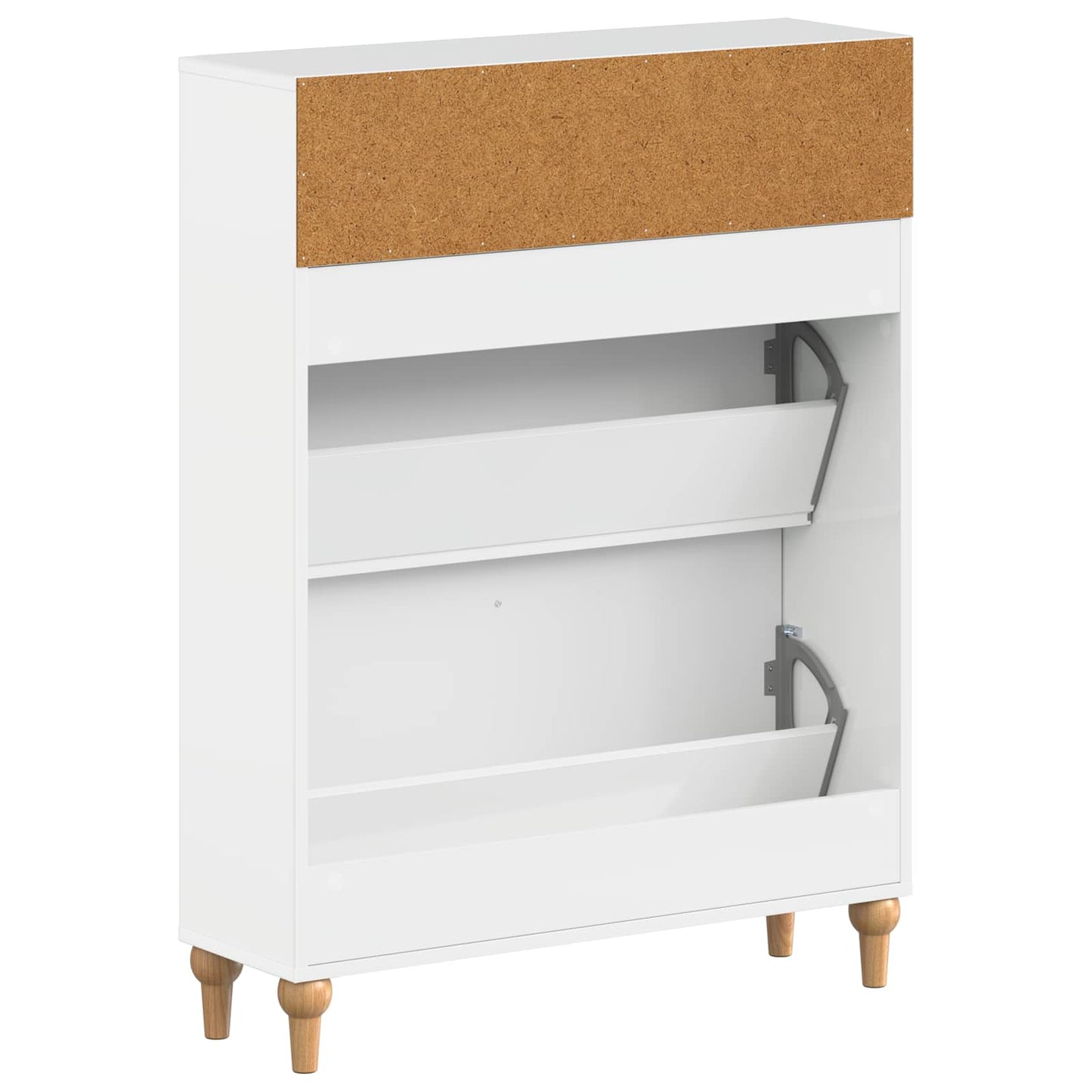 Sko skab ALKMAAR 78 x 24 x 103 cm Konstrueret træ Hvid højglans