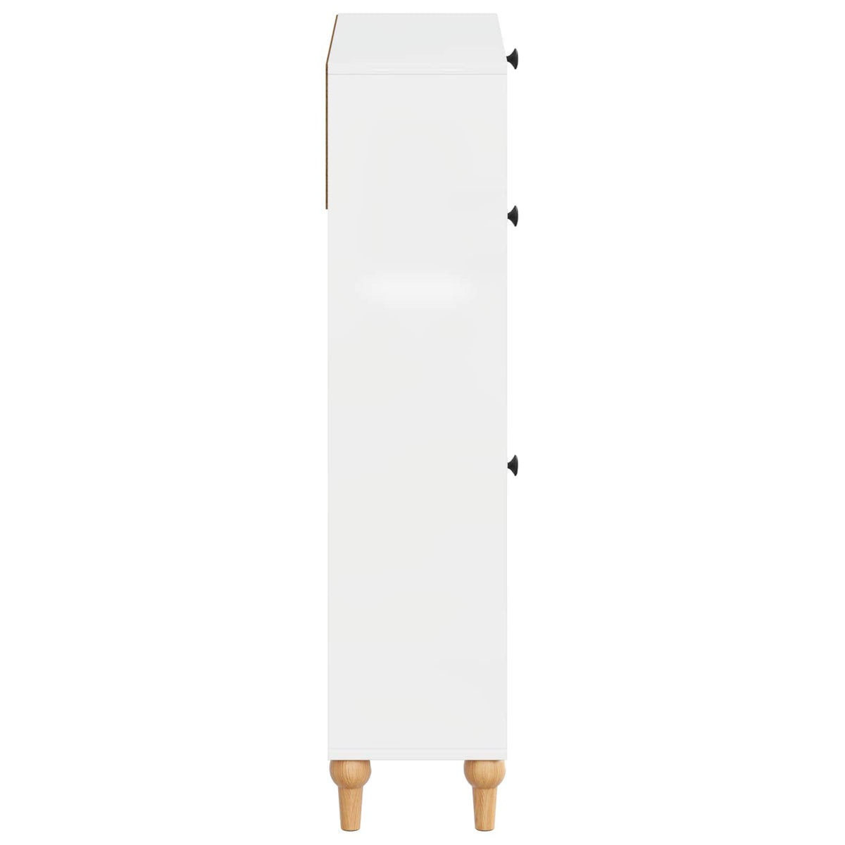 Sko skab ALKMAAR 78 x 24 x 103 cm Konstrueret træ Hvid højglans