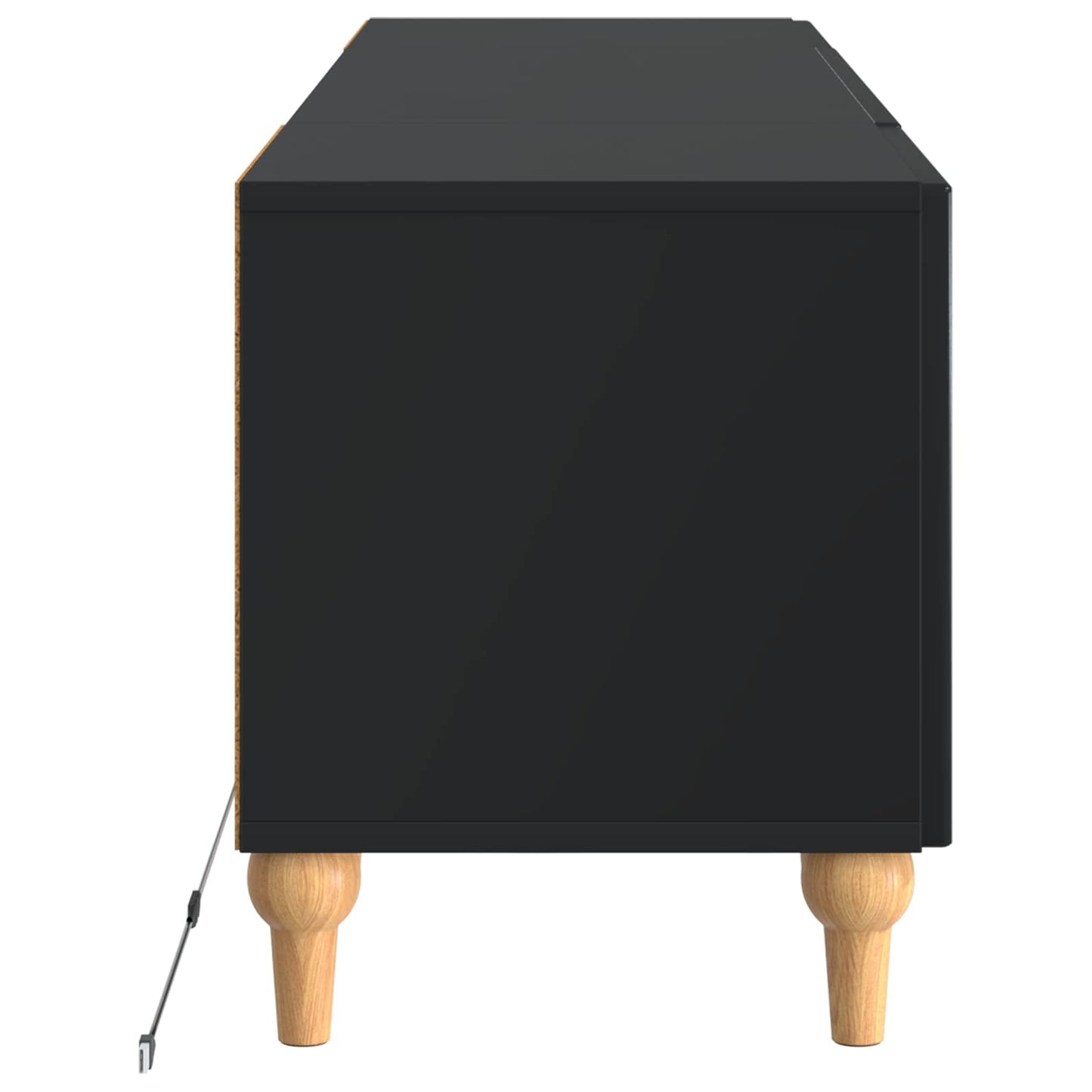 LED TV-skab Sort Konstrueret træ