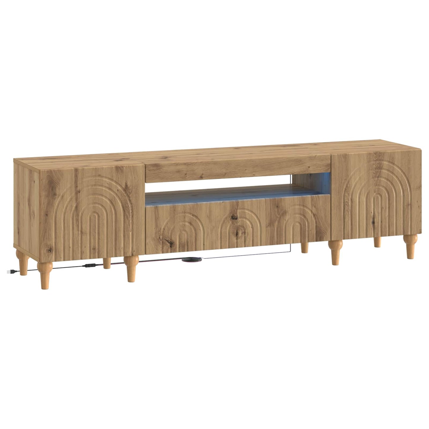 LED TV-skab ALKMAAR Artisan-eg Konstrueret træ