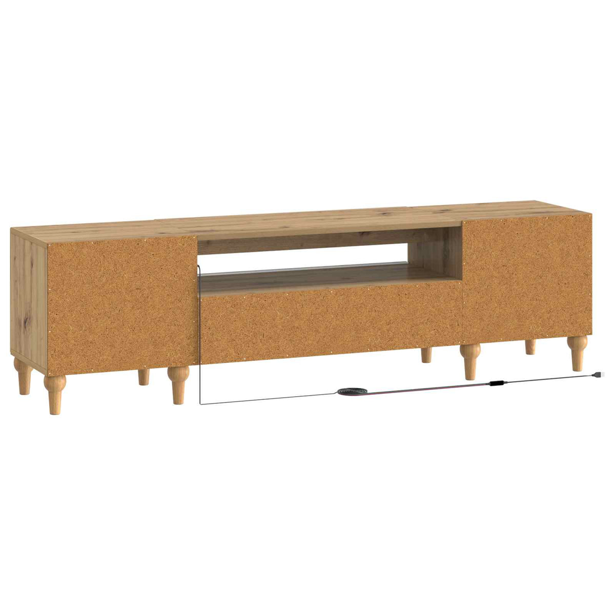 LED TV-skab ALKMAAR Artisan-eg Konstrueret træ