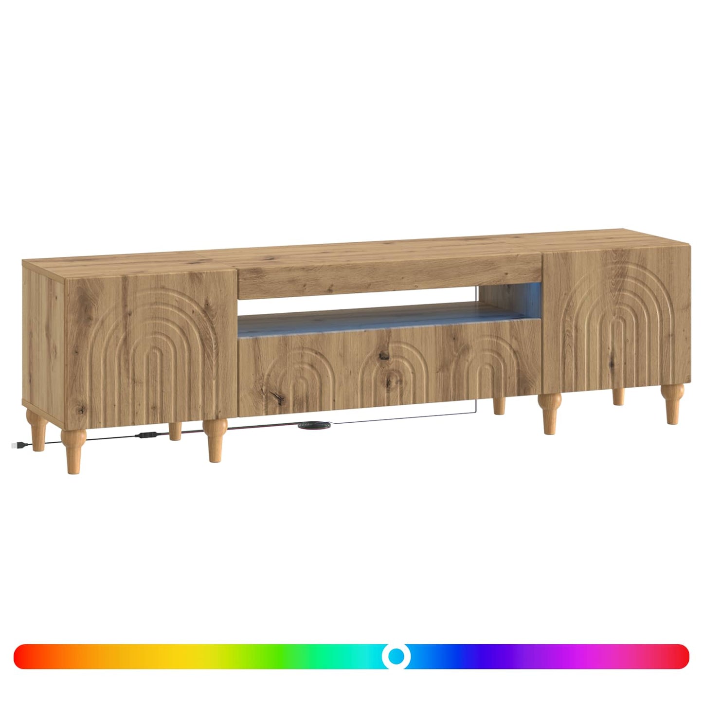 LED TV-skab ALKMAAR Artisan-eg Konstrueret træ