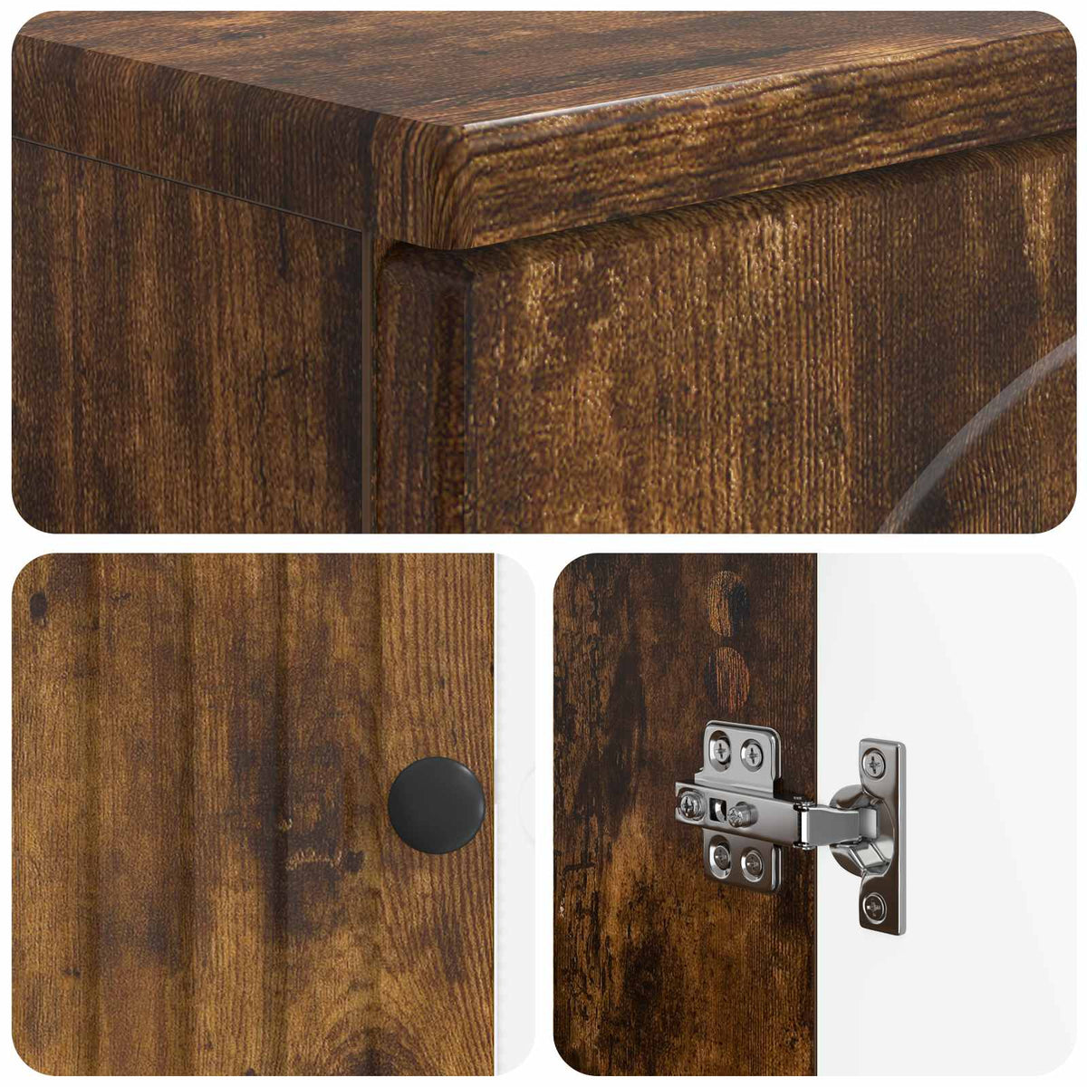 Toilet Skab ALKMAAR Røget eg 66 x 25,5 x 190 cm Konstrueret træ