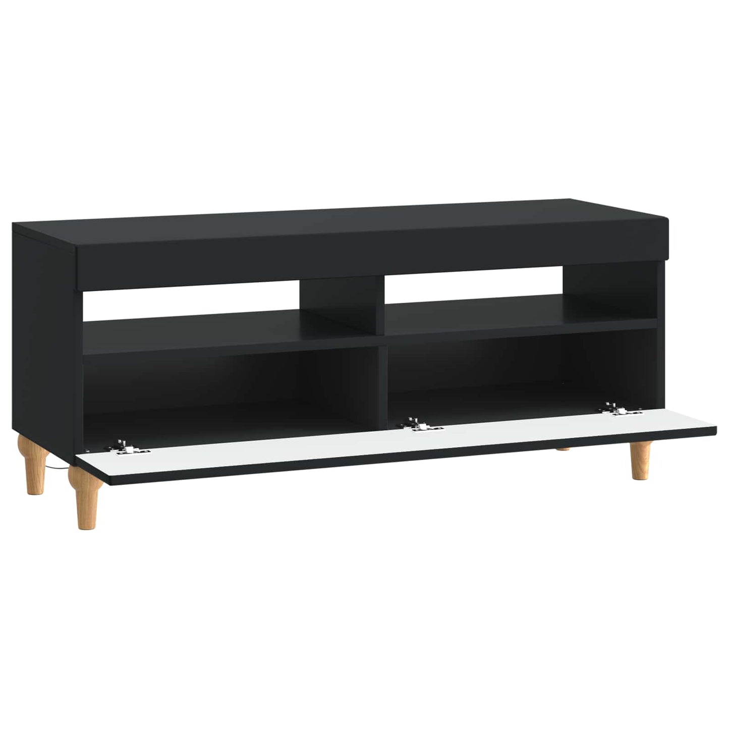 LED TV-skab Sort Konstrueret træ