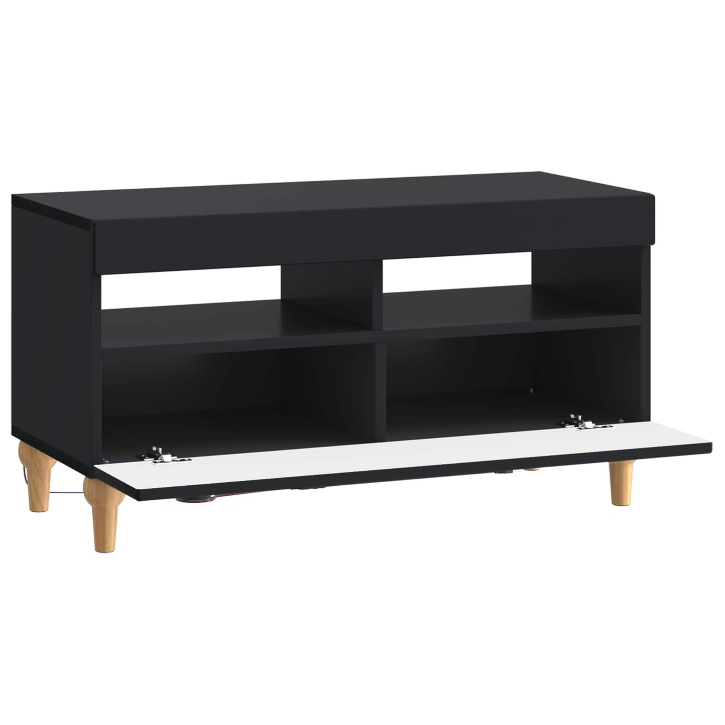 LED TV-skab Sort Konstrueret træ