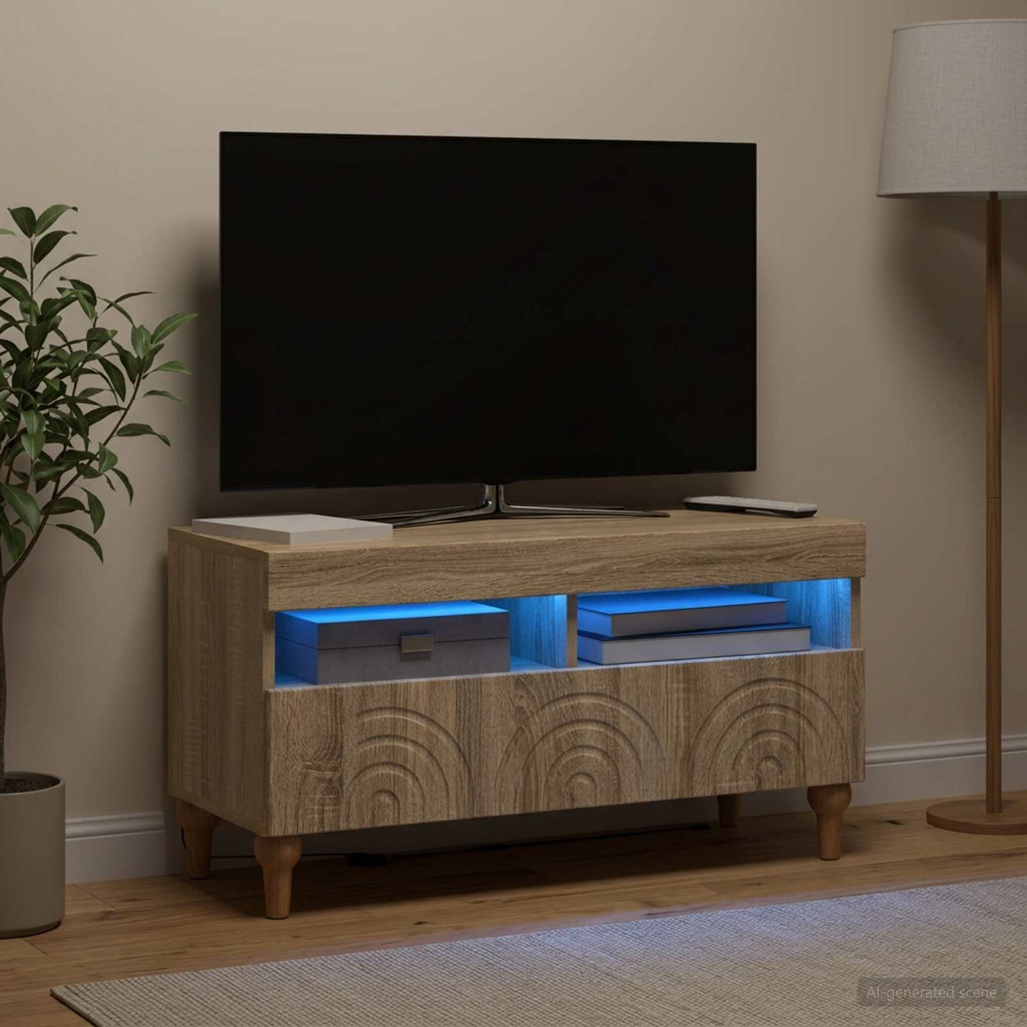 LED TV-skab Sonoma-eg Konstrueret træ