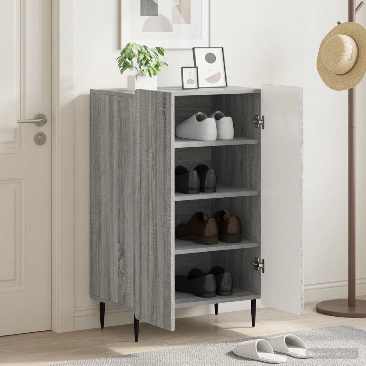 Sko skab ZWOLLE 59,5 x 39,5 x 91,5 cm Konstrueret træ