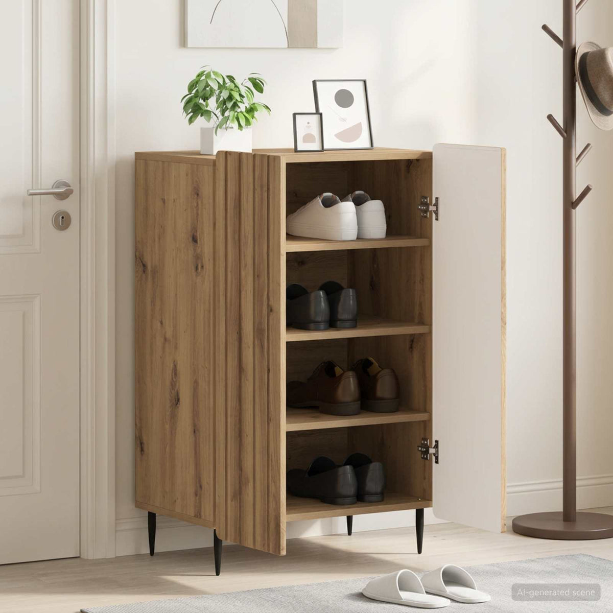Sko skab ZWOLLE 59,5 x 39,5 x 91,5 cm Konstrueret træ