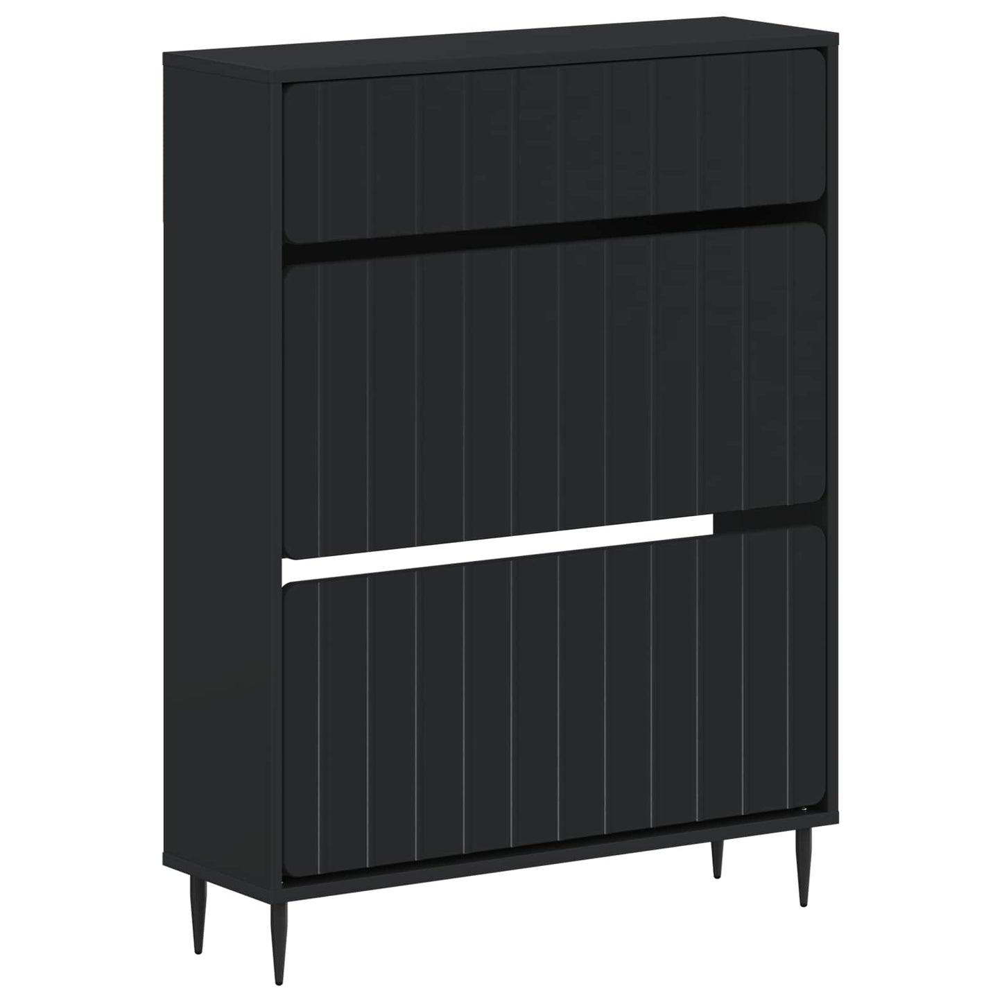Sko skab ZWOLLE 78 x 24 x 103 cm Konstrueret træ Sort