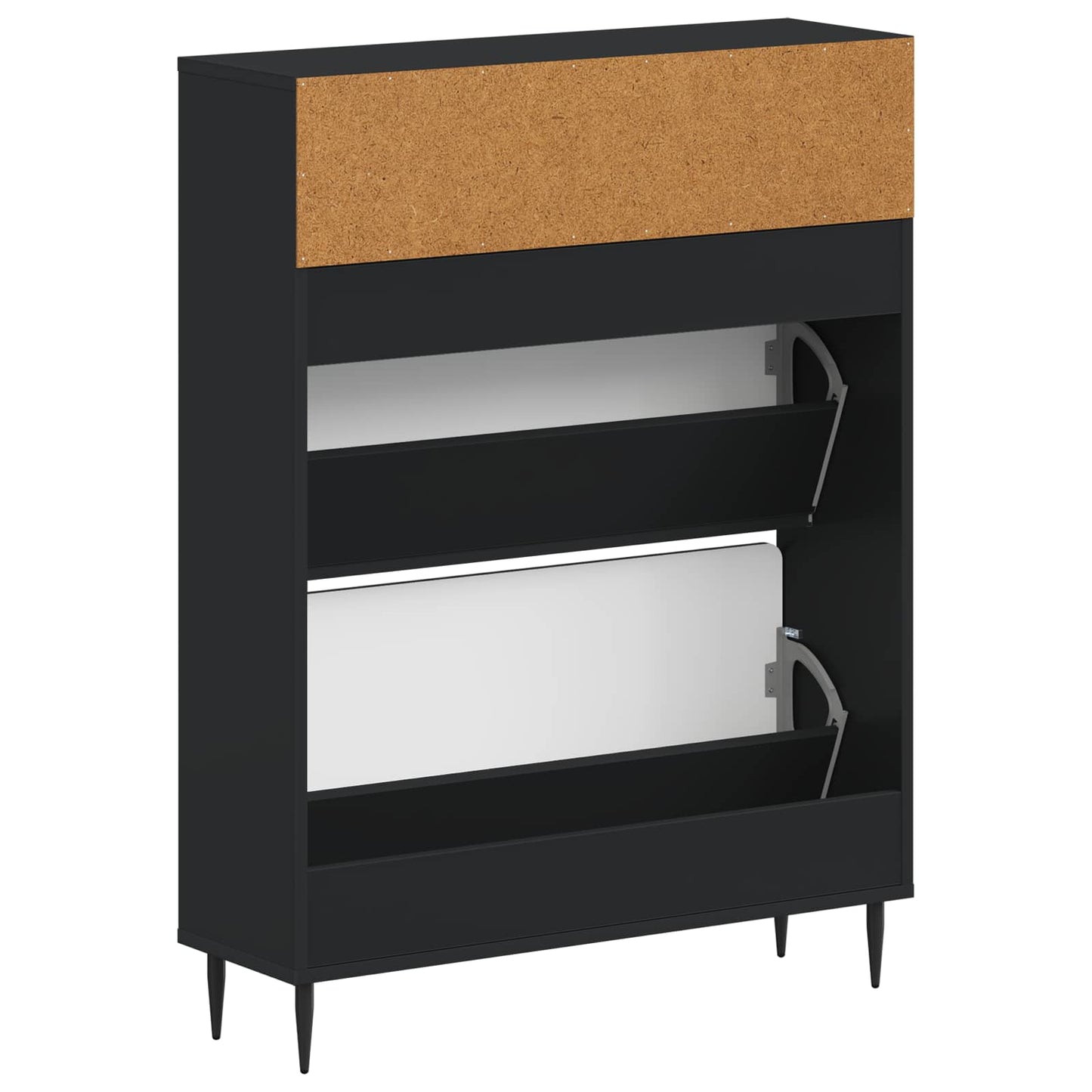 Sko skab ZWOLLE 78 x 24 x 103 cm Konstrueret træ Sort