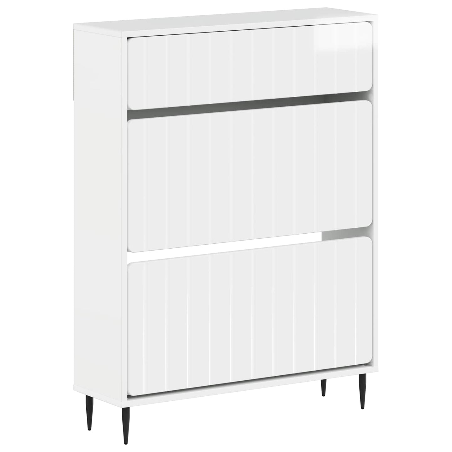 Sko skab ZWOLLE 78 x 24 x 103 cm Konstrueret træ Hvid højglans