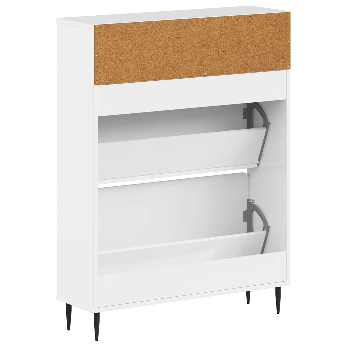 Sko skab ZWOLLE 78 x 24 x 103 cm Konstrueret træ Hvid højglans