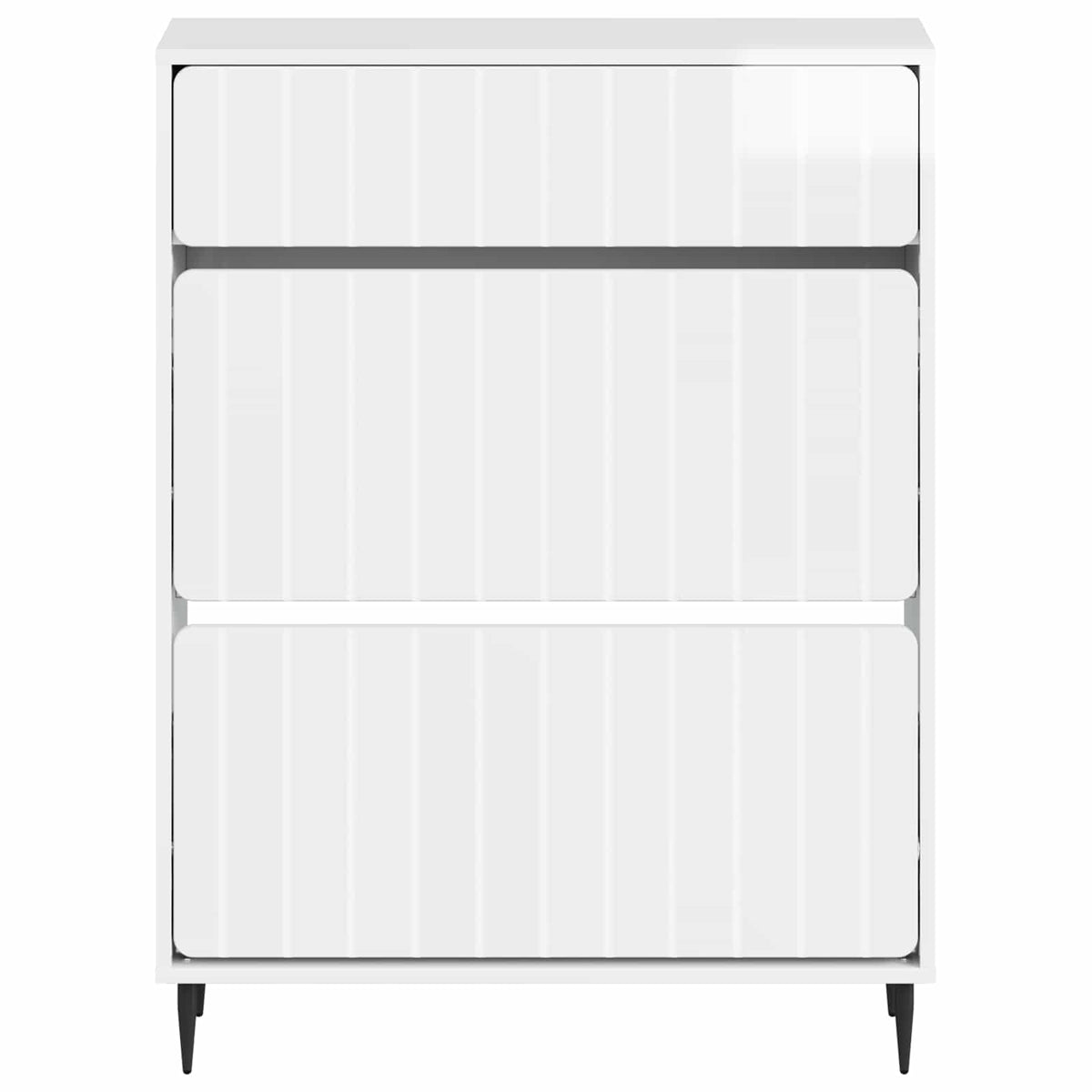 Sko skab ZWOLLE 78 x 24 x 103 cm Konstrueret træ Hvid højglans