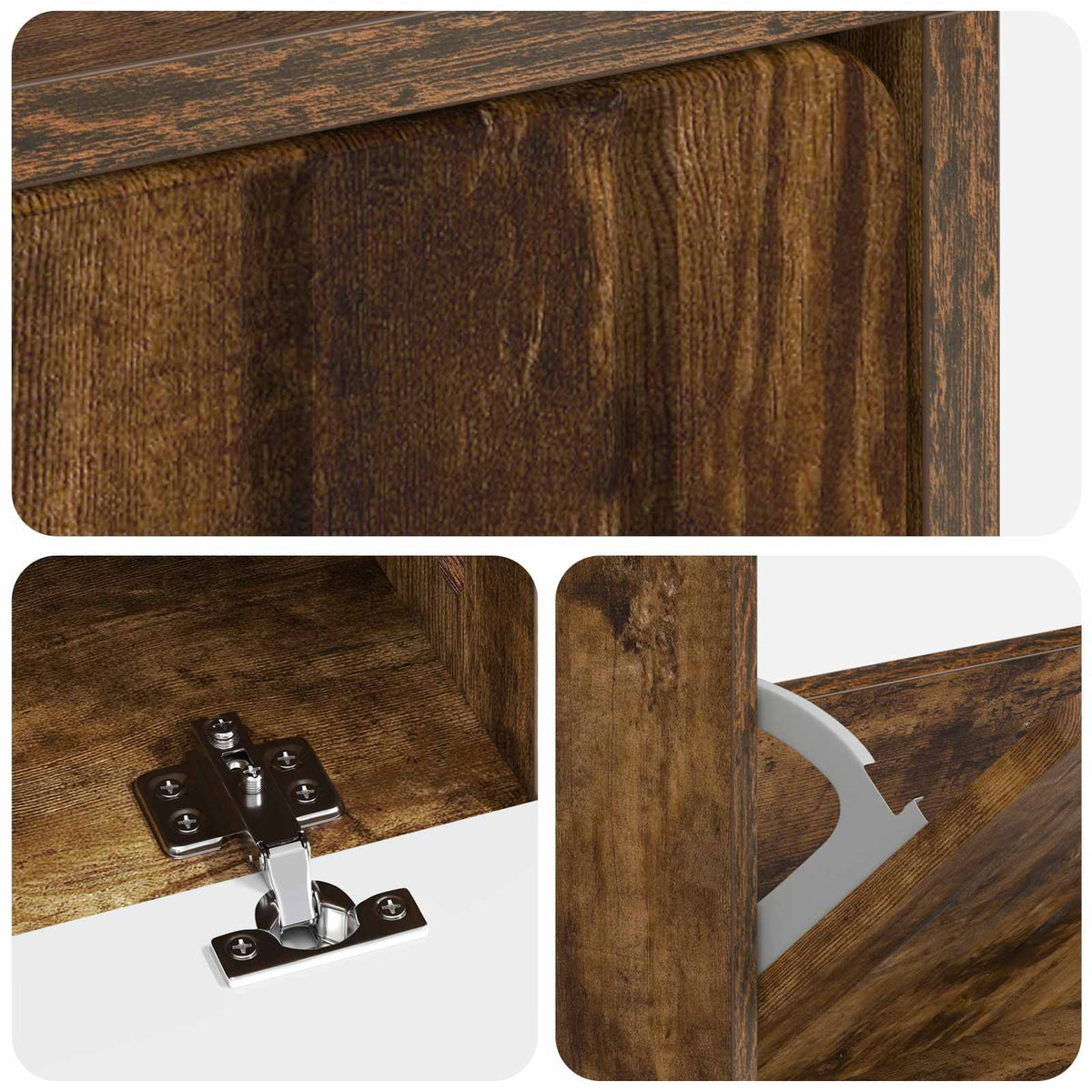 Sko skab ZWOLLE 78 x 24 x 103 cm Konstrueret træ Røget eg