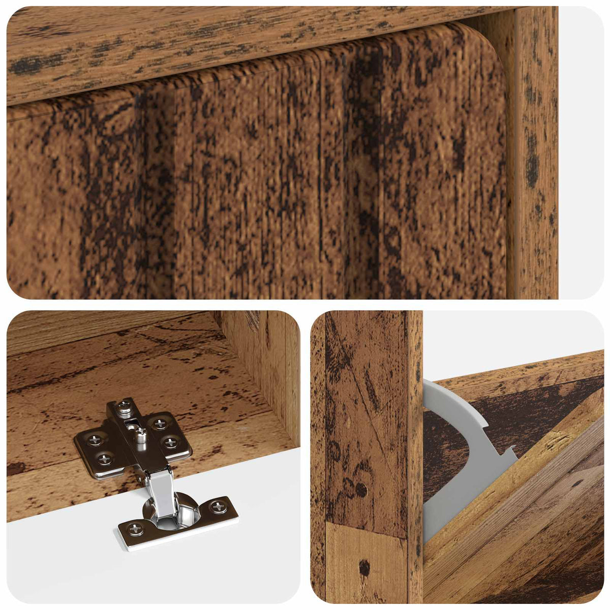 Sko skab ZWOLLE 78 x 24 x 103 cm Konstrueret træ Gammelt træ