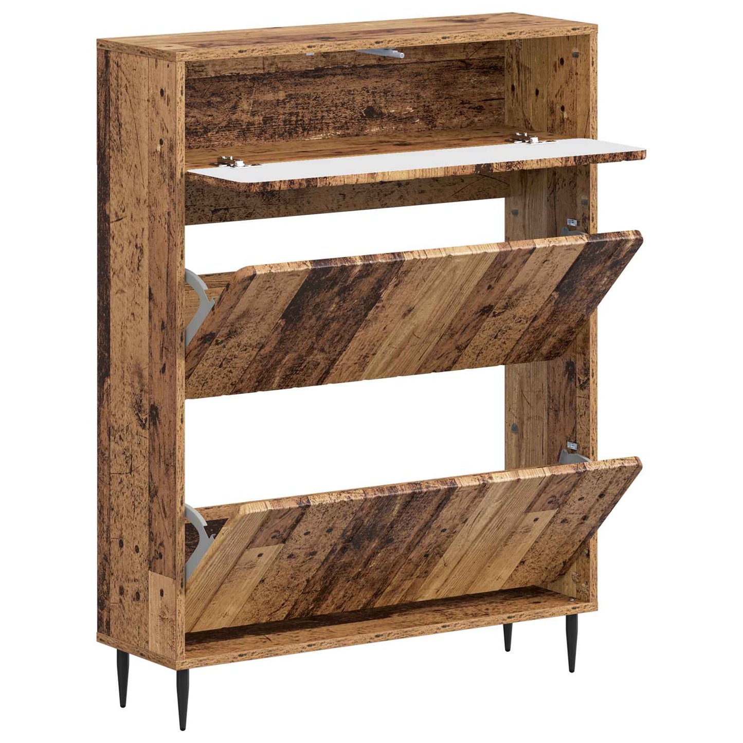Sko skab ZWOLLE 78 x 24 x 103 cm Konstrueret træ Gammelt træ