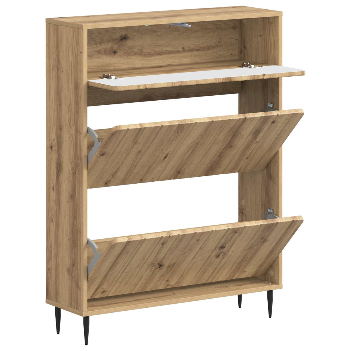 Sko skab ZWOLLE 78 x 24 x 103 cm Konstrueret træ Artisan-eg