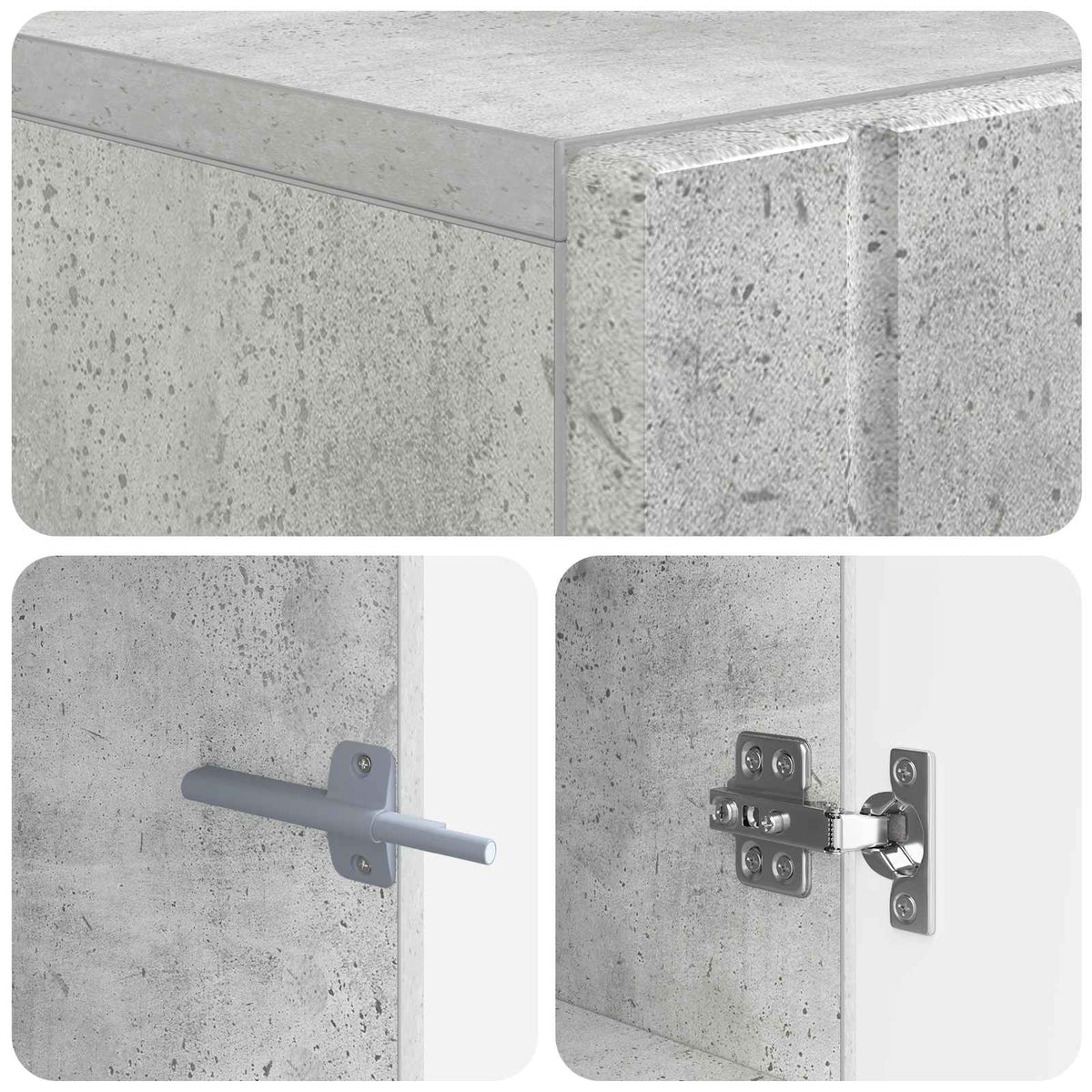 TV-skab Betongrå Konstrueret træ
