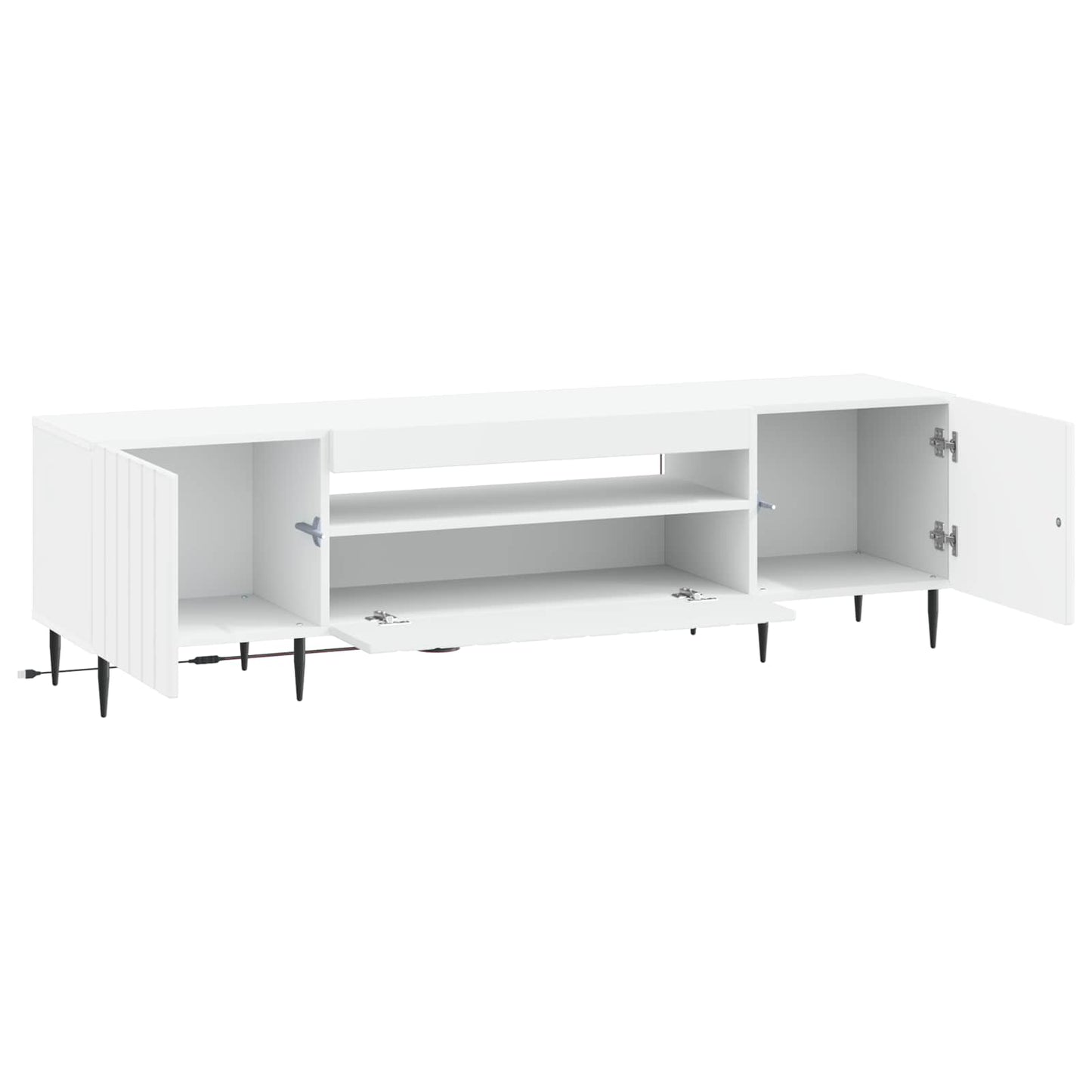 LED TV-skab Hvid Konstrueret træ