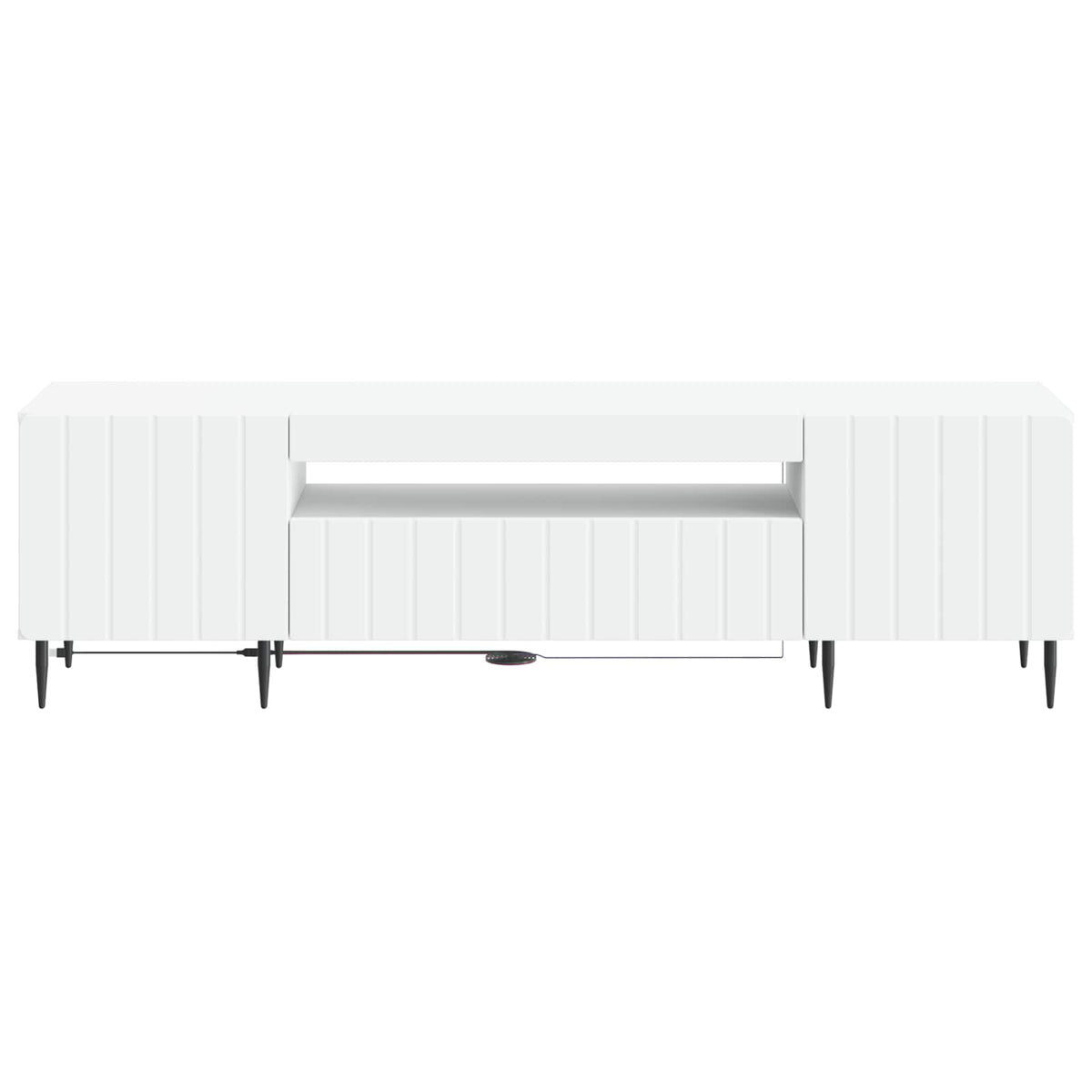 LED TV-skab Hvid Konstrueret træ