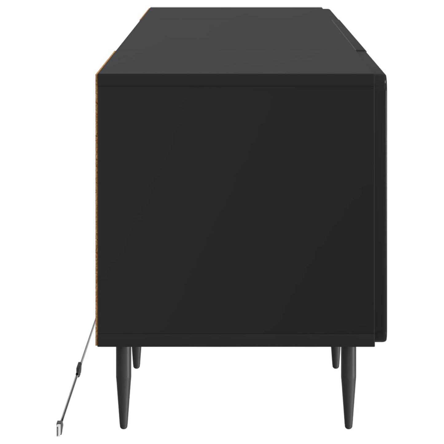 LED TV-skab Sort Konstrueret træ