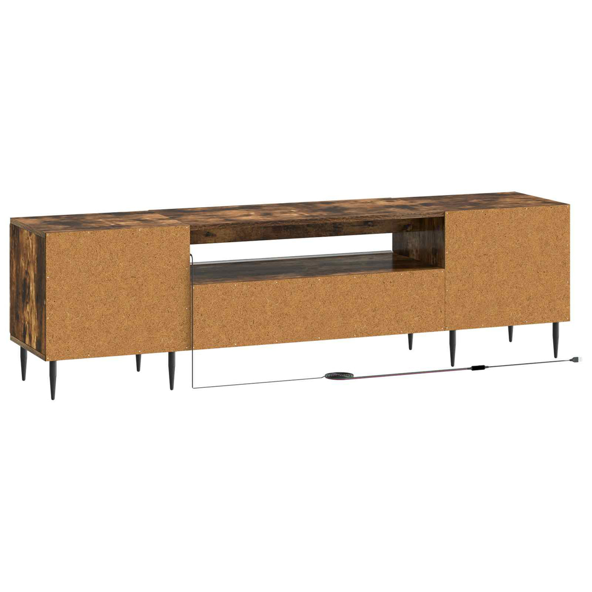 LED TV-skab ZWOLLE Røget eg Konstrueret træ