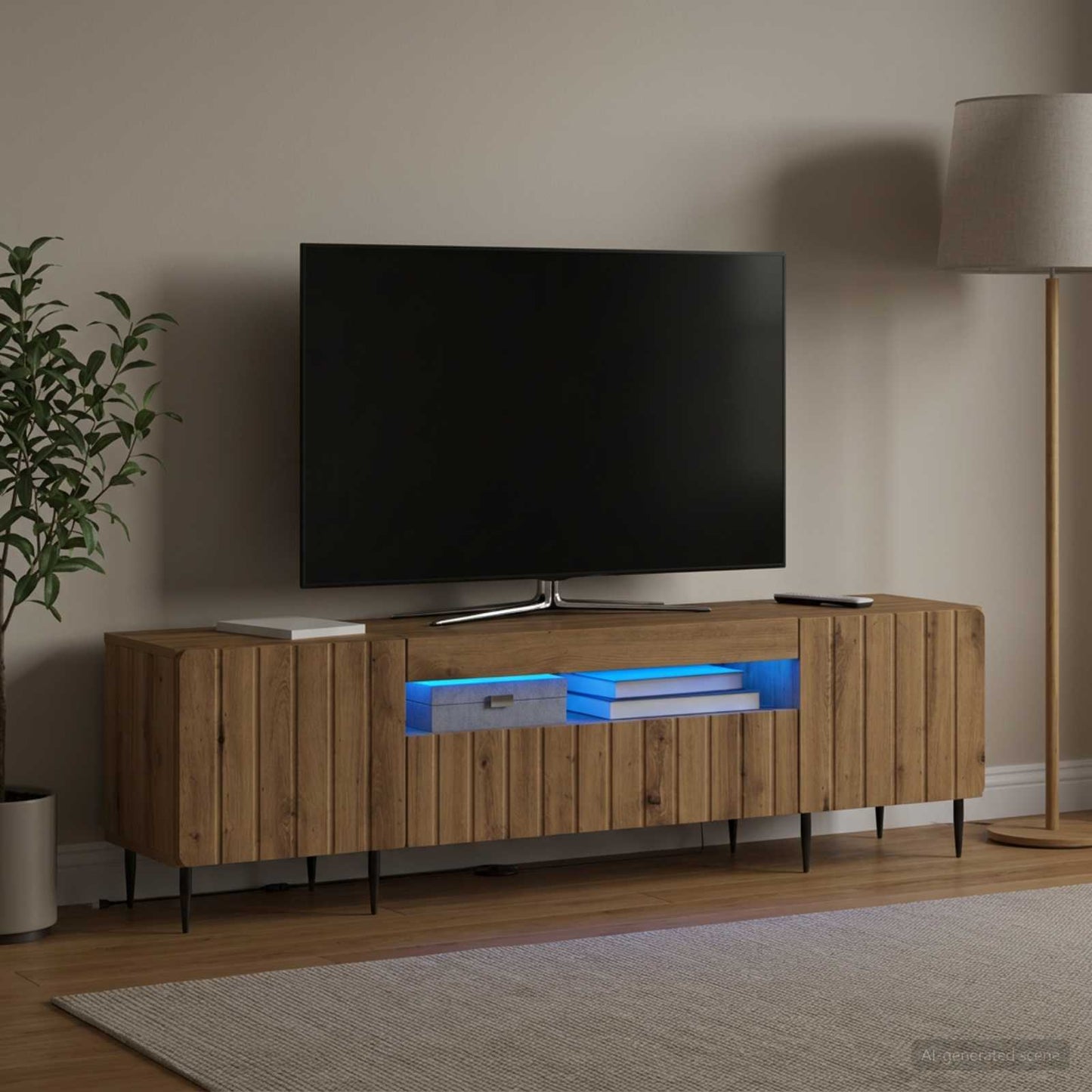 LED TV-skab Artisan-eg Konstrueret træ