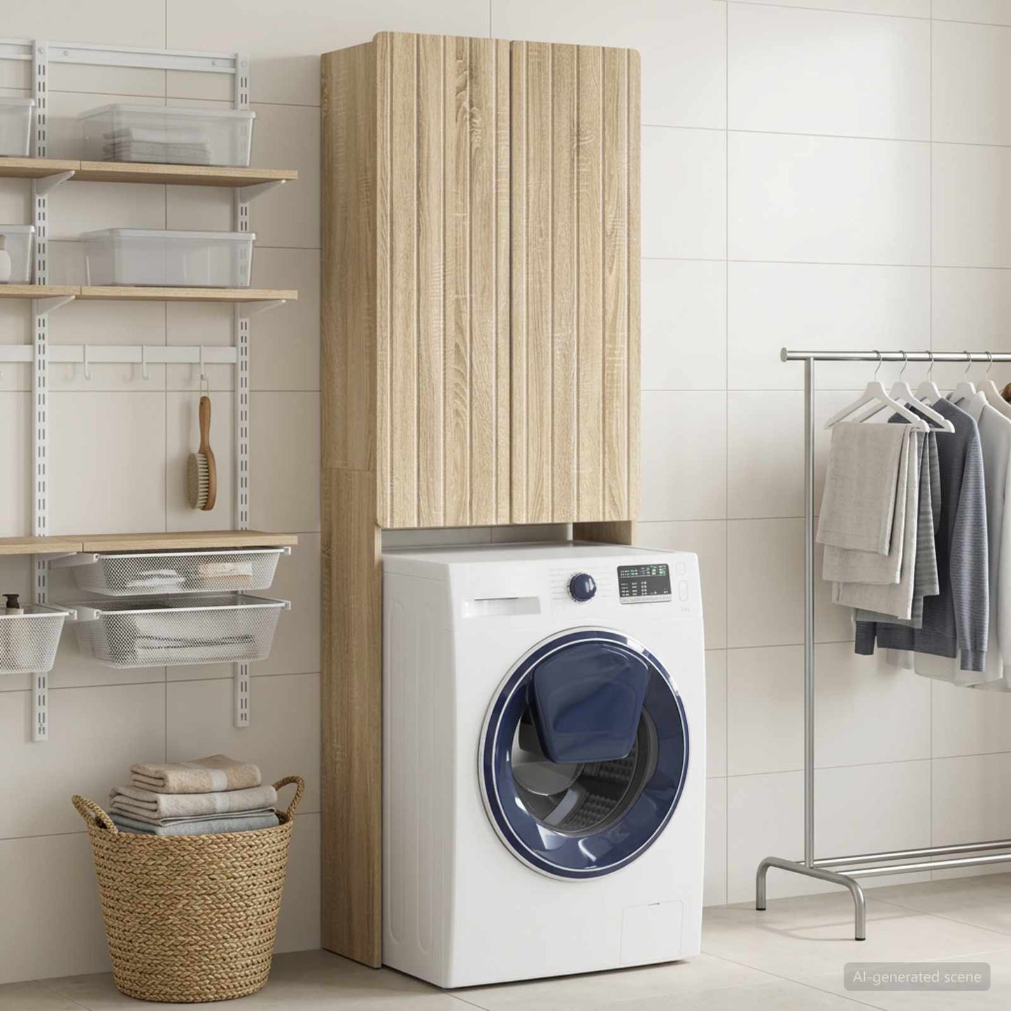 Toilet Skab ZWOLLE Sonoma-eg 66 x 25,5 x 190 cm Konstrueret træ