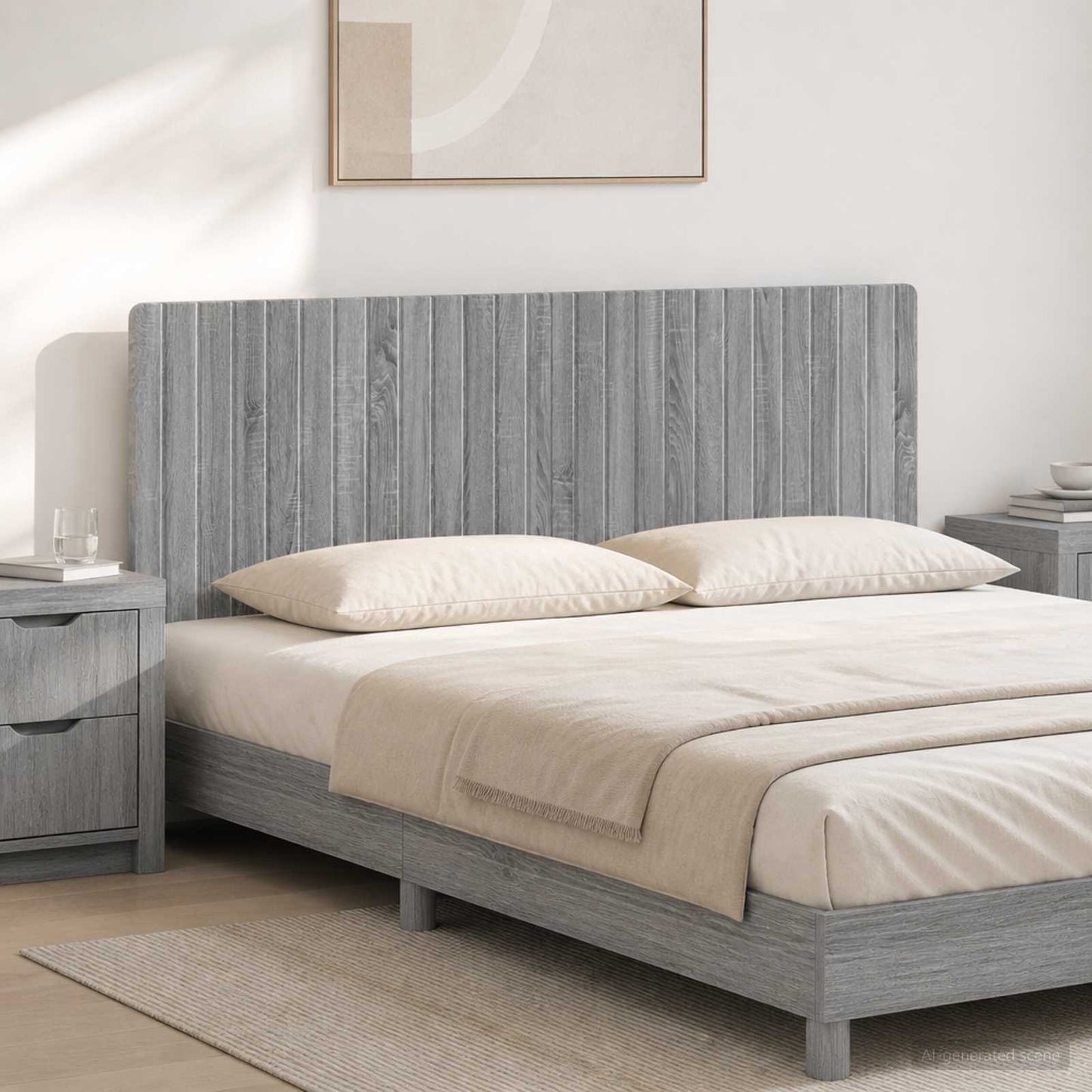 Væghængt hovedgærde ZWOLLE Grå Sonoma Konstrueret træ